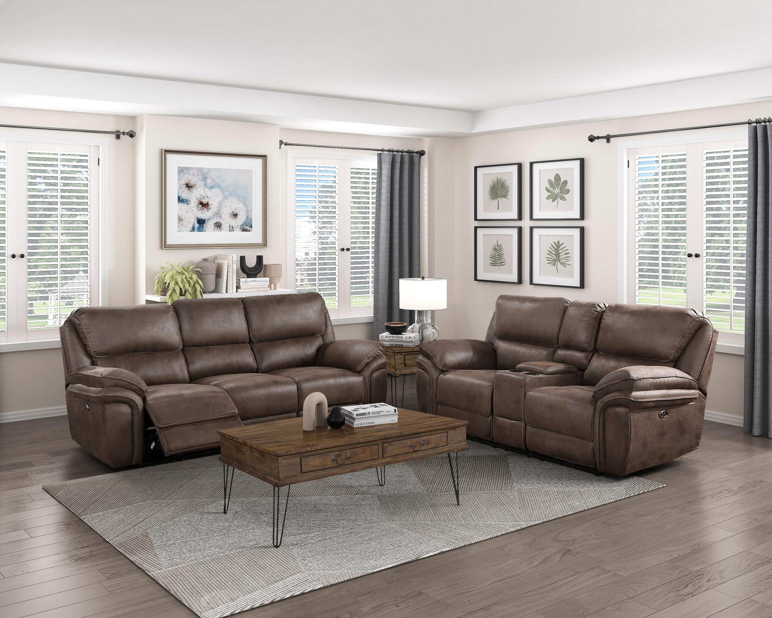 Proctor Microfiber Power Double Reclining Sofa