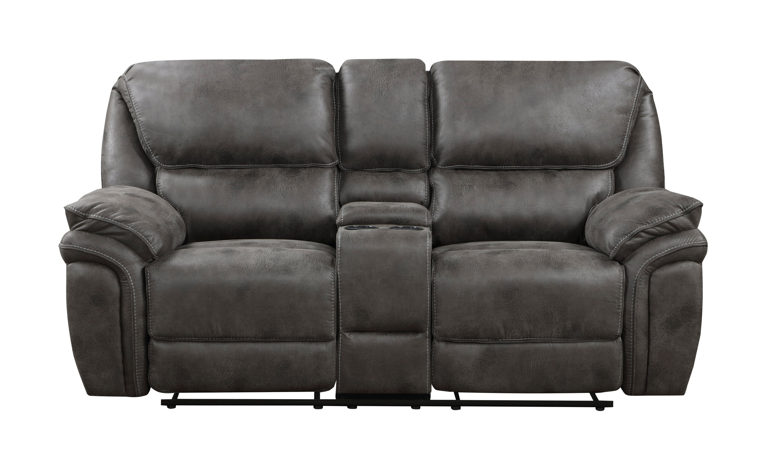 Proctor Microfiber Double Reclining Loveseat with Center Console
