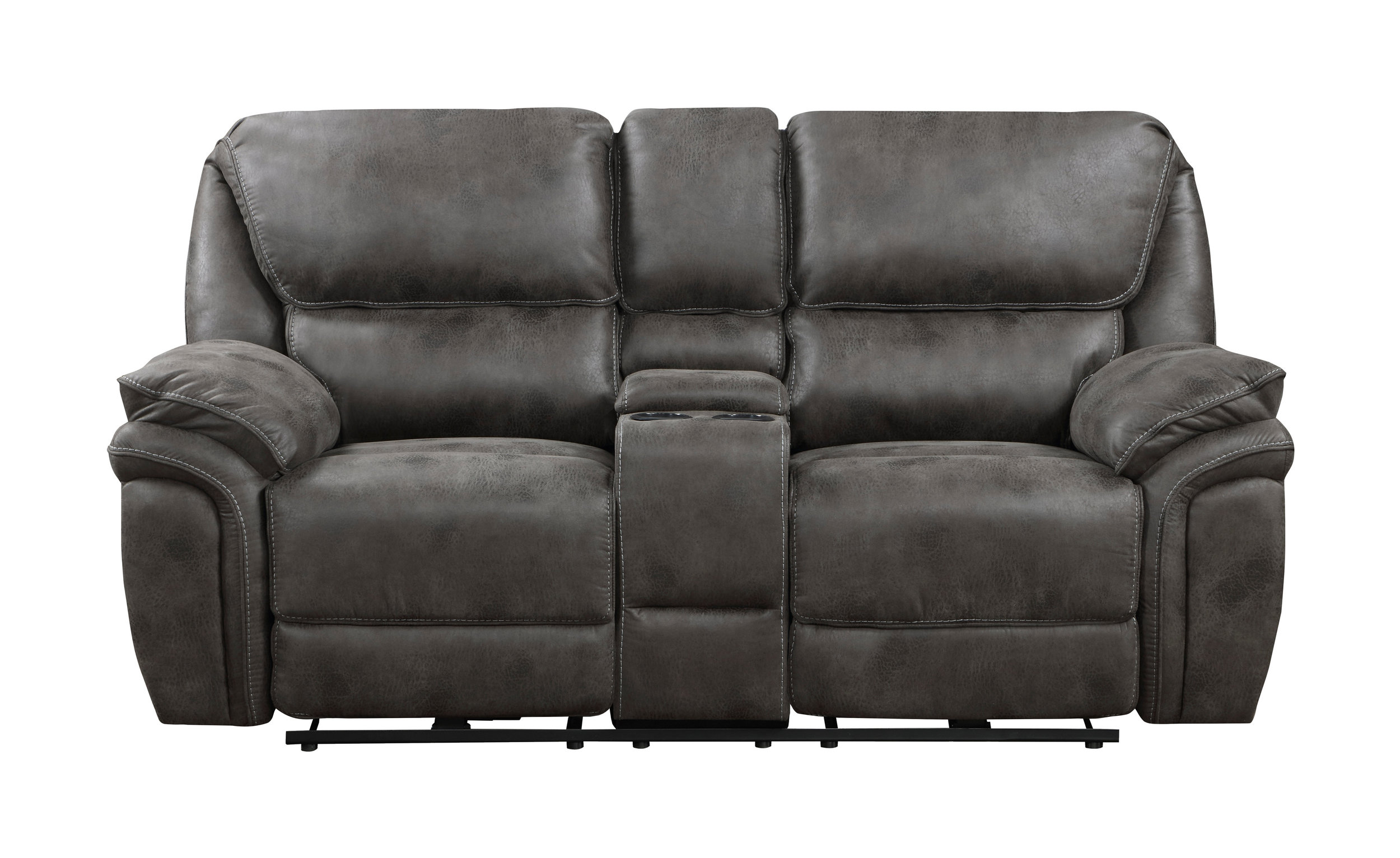 Proctor Microfiber Power Double Reclining Loveseat with Center Console