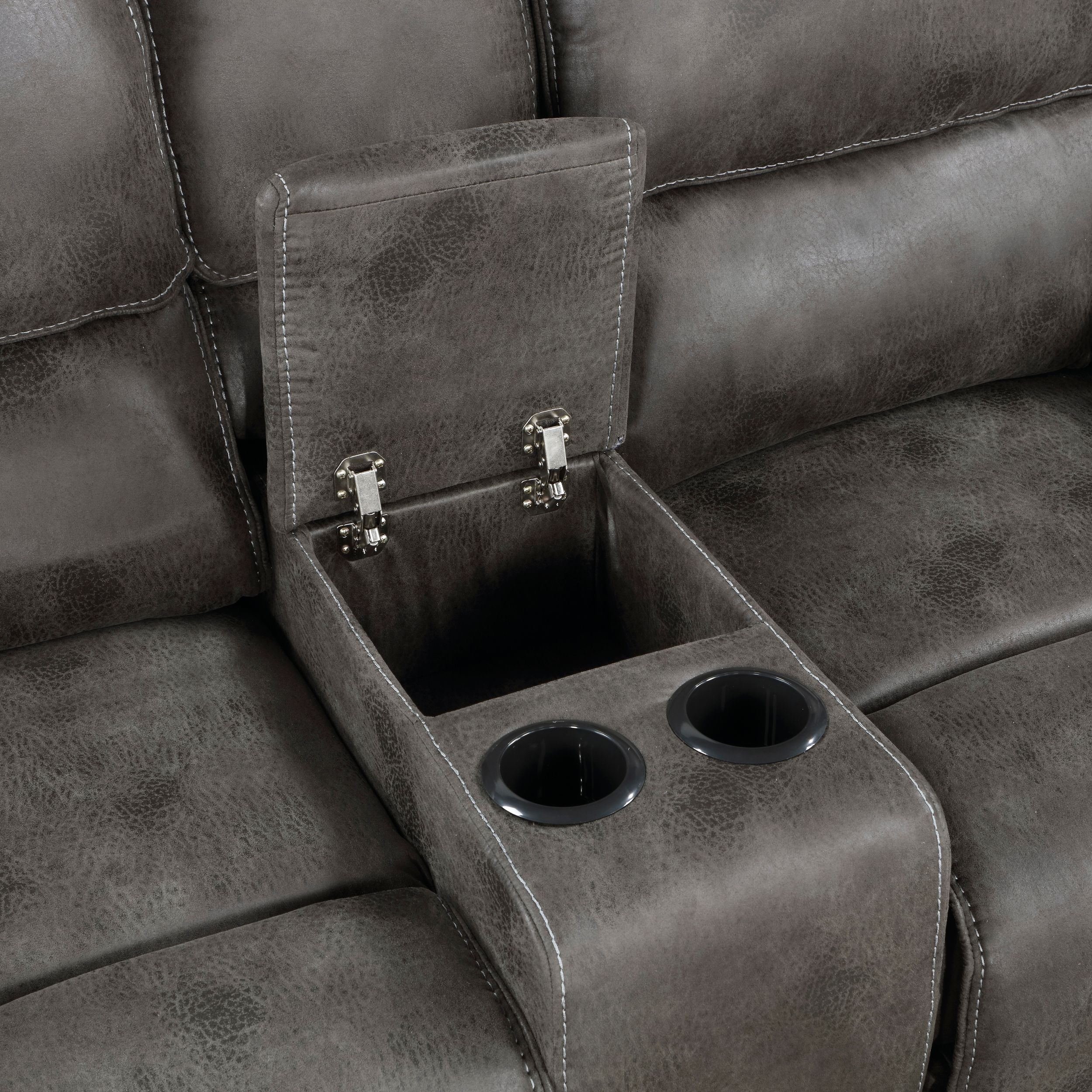 Proctor Microfiber Power Double Reclining Loveseat with Center Console