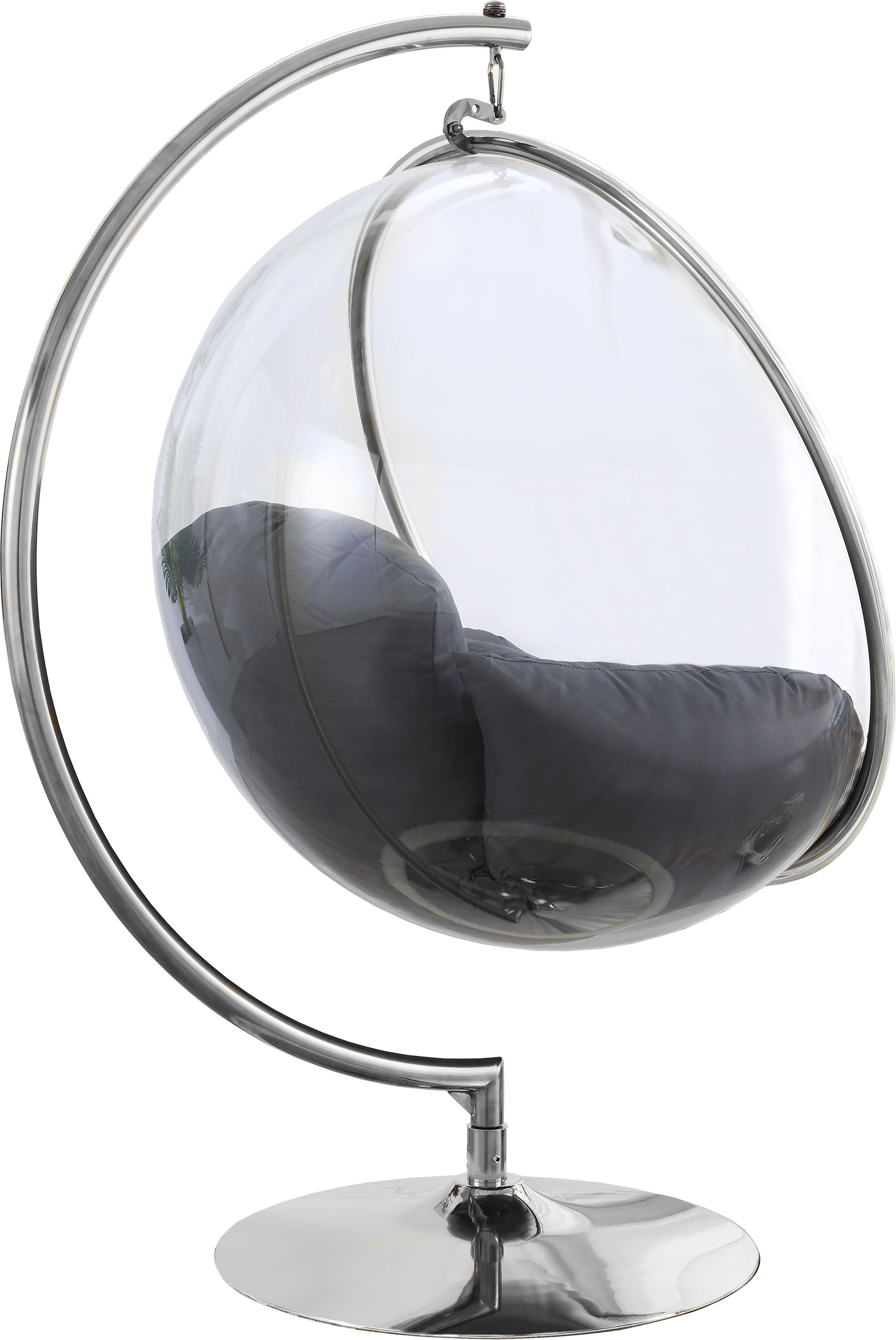 Luna Acrylic Swing Bubble Accent Chair with Metal Base
