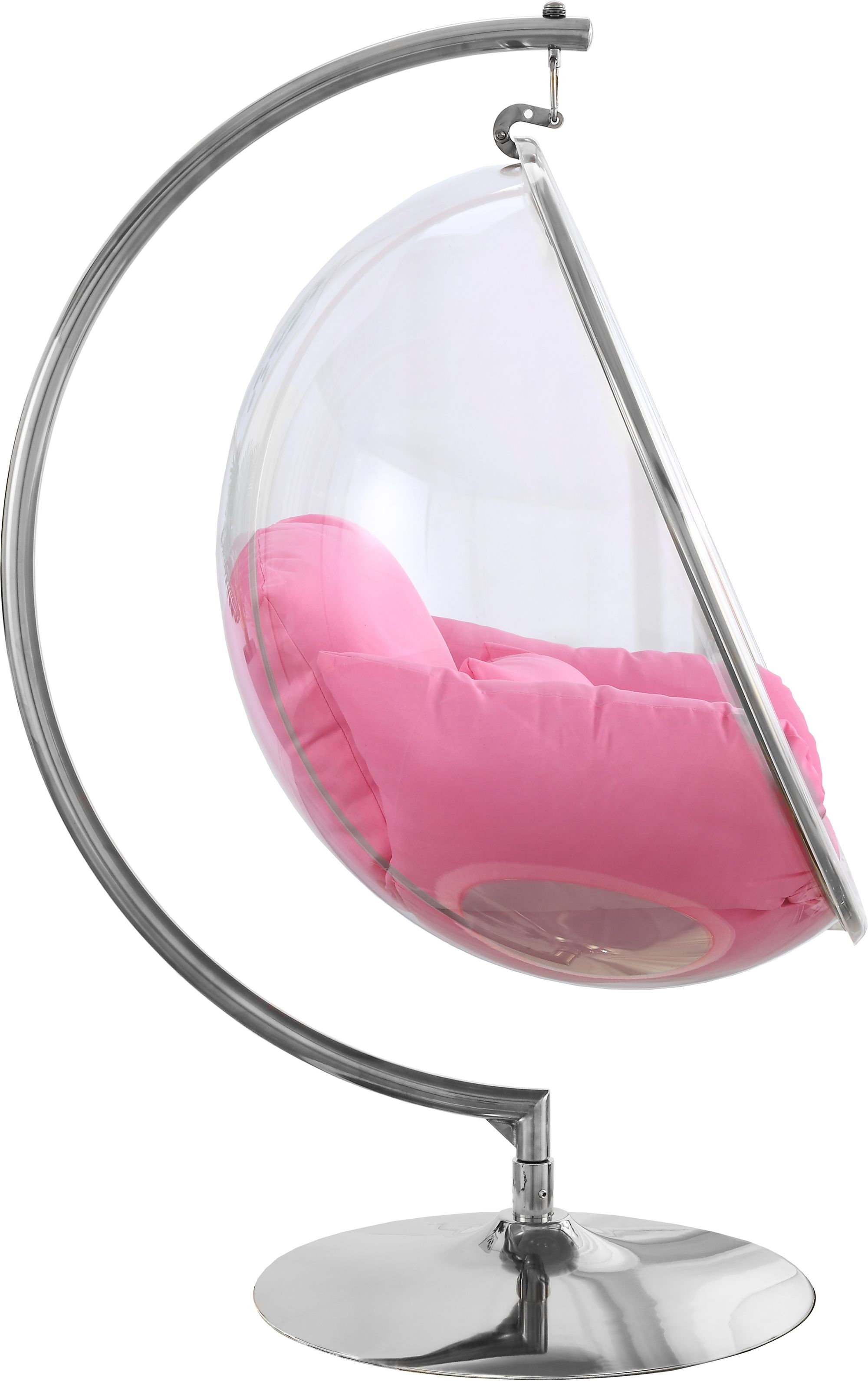 Luna Acrylic Swing Bubble Accent Chair with Metal Base