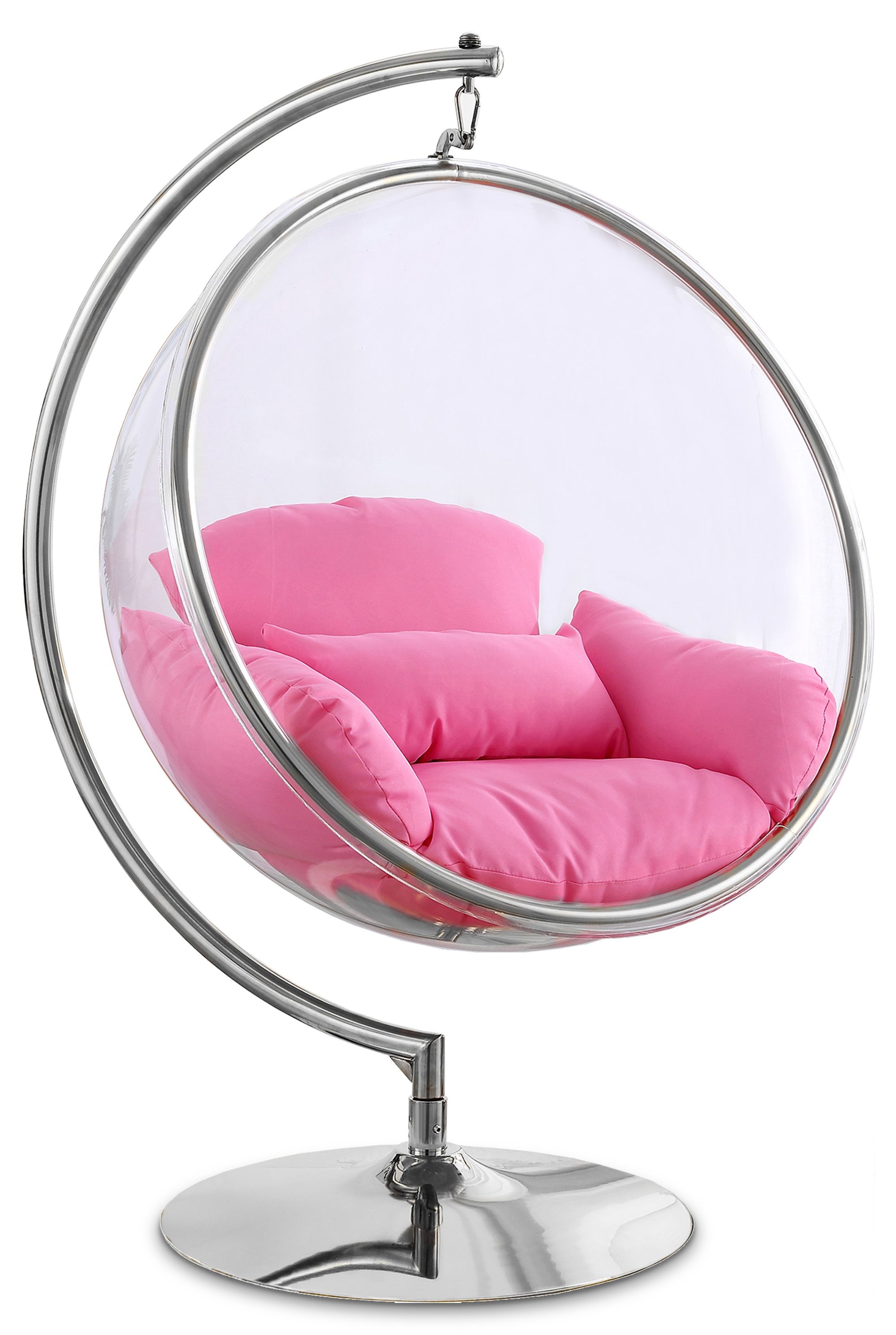 Luna Acrylic Swing Bubble Accent Chair with Metal Base