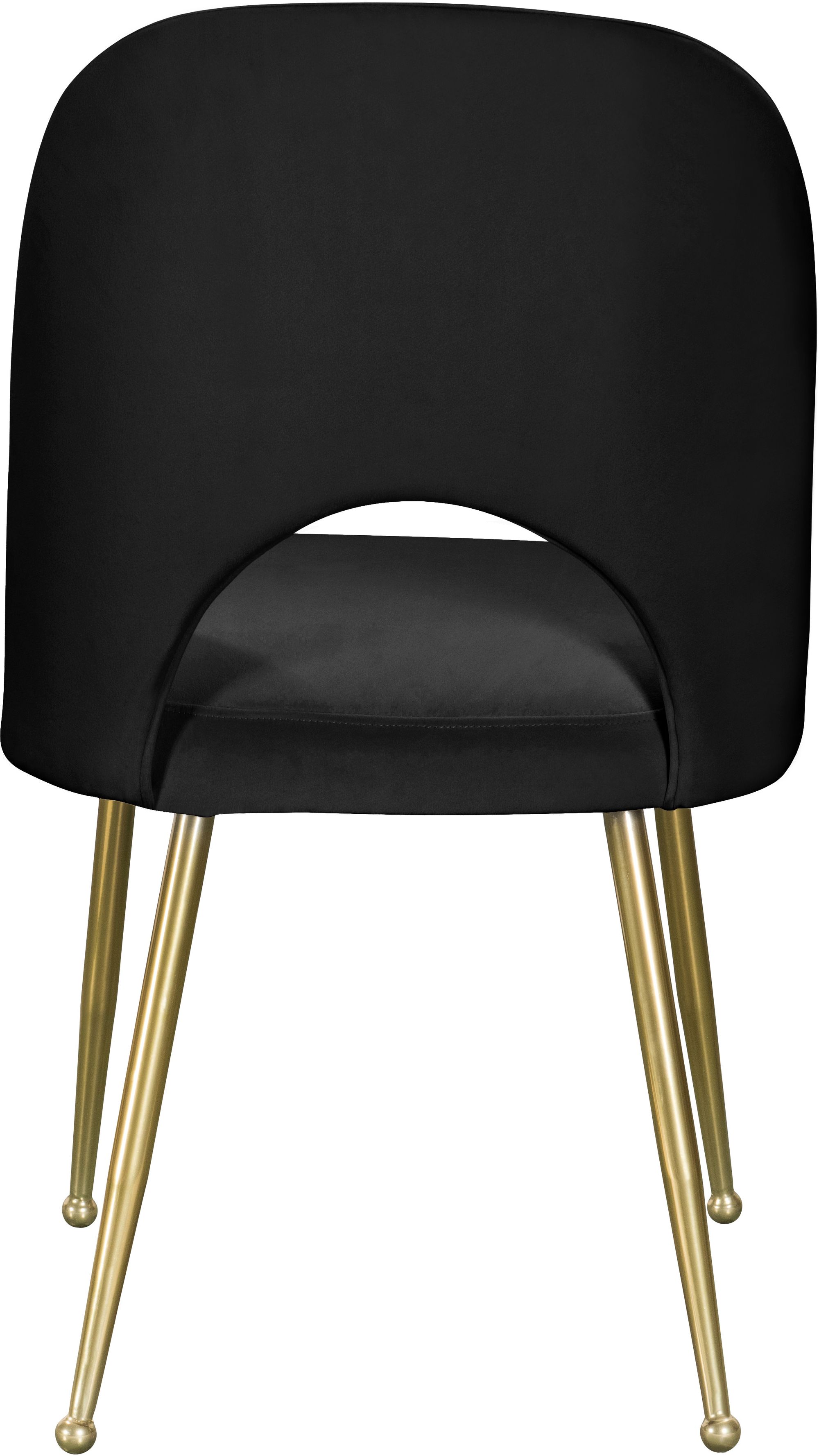 Logan Velvet Dining Chair with Brushed Gold Ball Leg Design