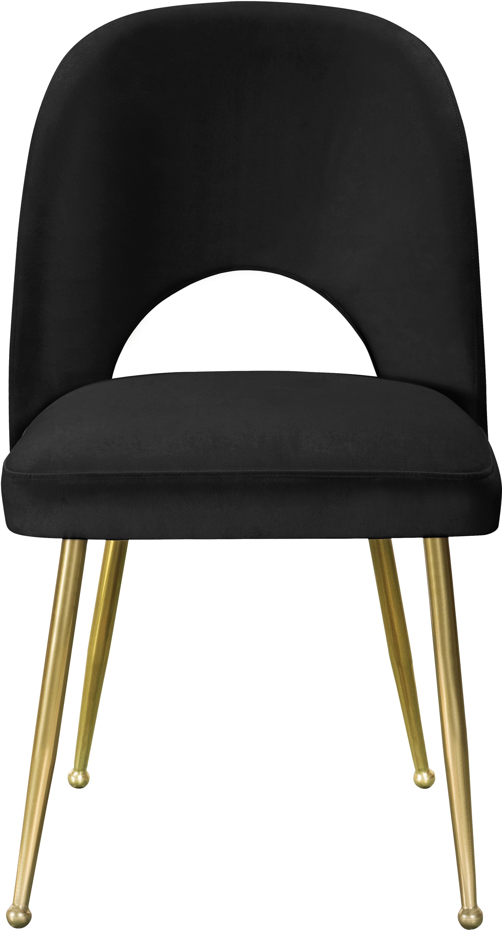 Logan Velvet Dining Chair with Brushed Gold Ball Leg Design