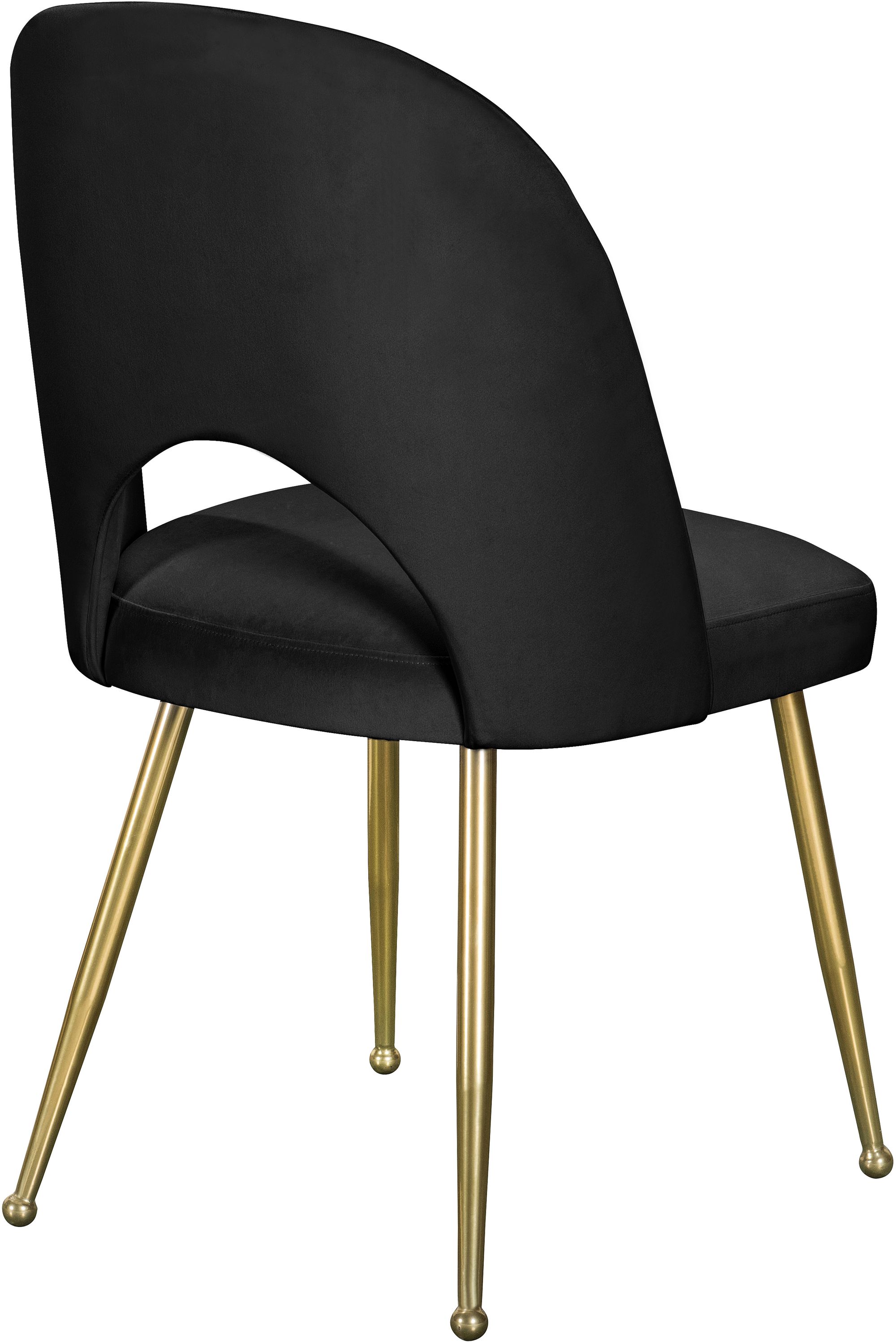 Logan Velvet Dining Chair with Brushed Gold Ball Leg Design