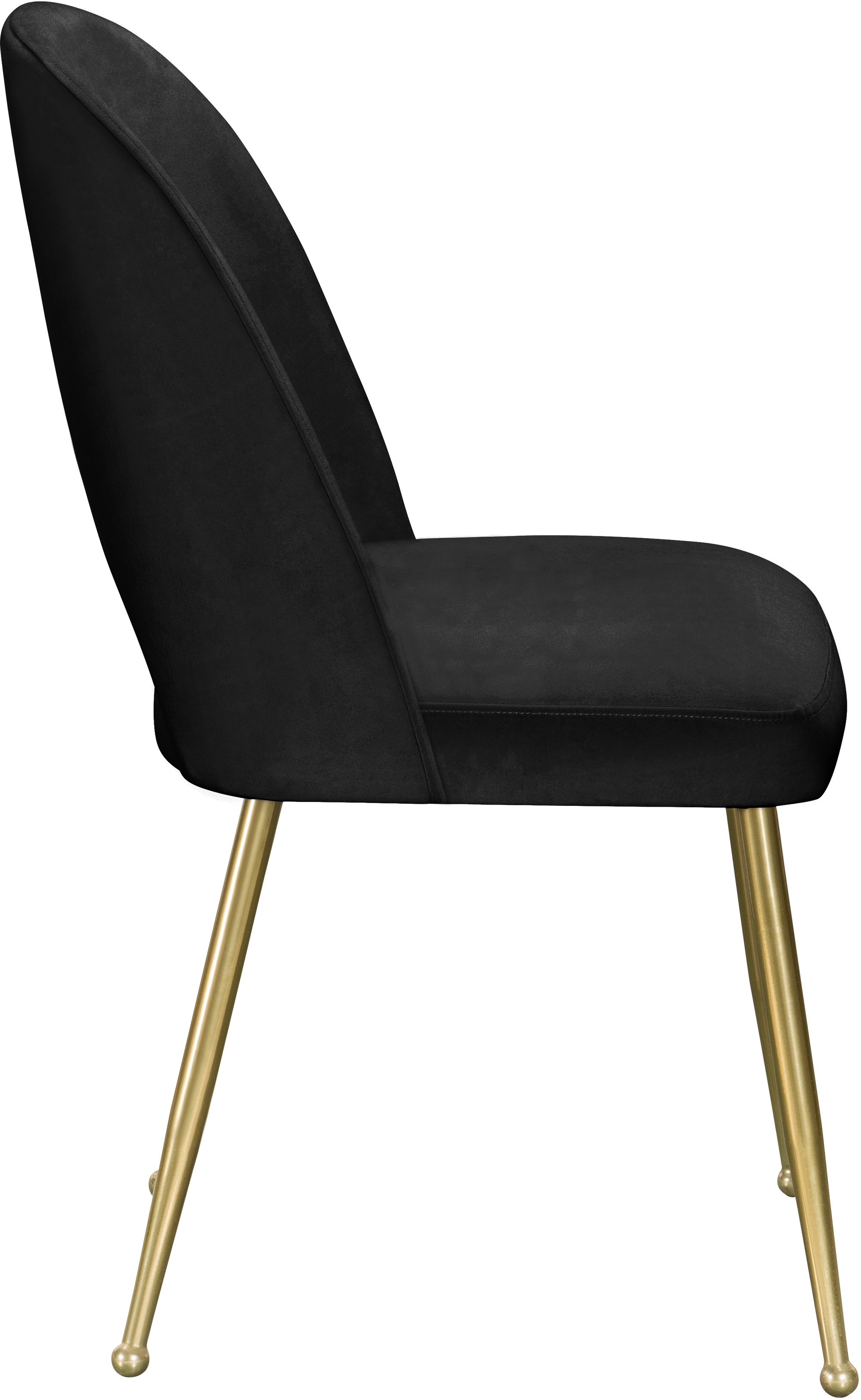 Logan Velvet Dining Chair with Brushed Gold Ball Leg Design