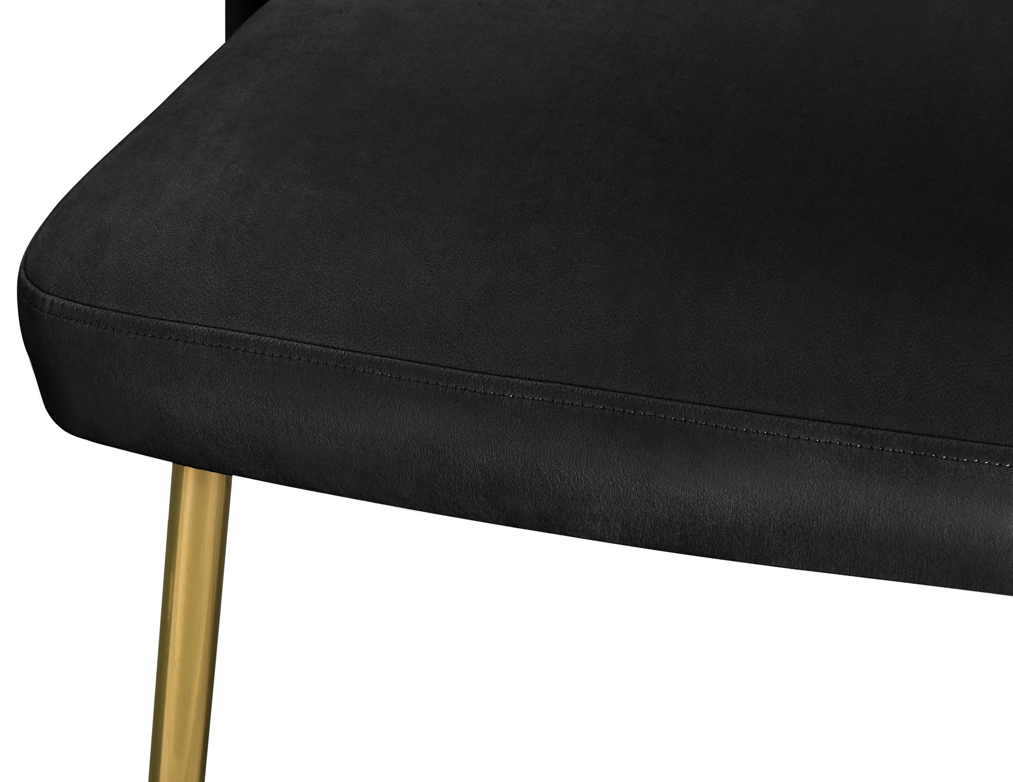 Logan Velvet Dining Chair with Brushed Gold Ball Leg Design