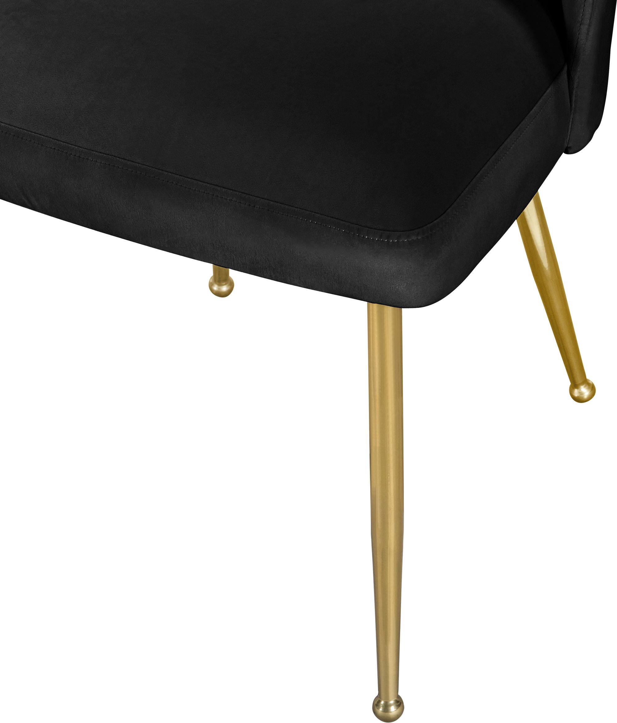 Logan Velvet Dining Chair with Brushed Gold Ball Leg Design