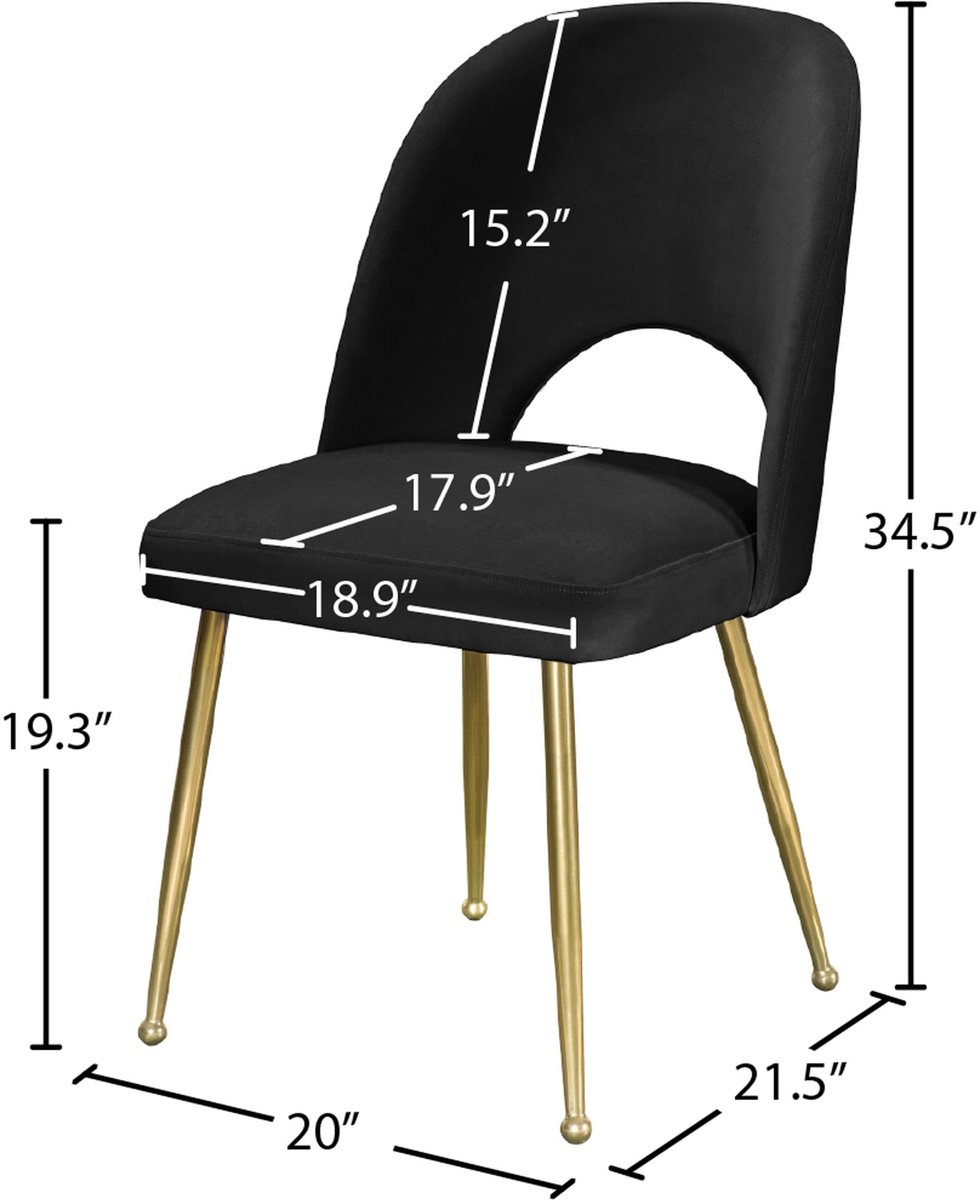Logan Velvet Dining Chair with Brushed Gold Ball Leg Design