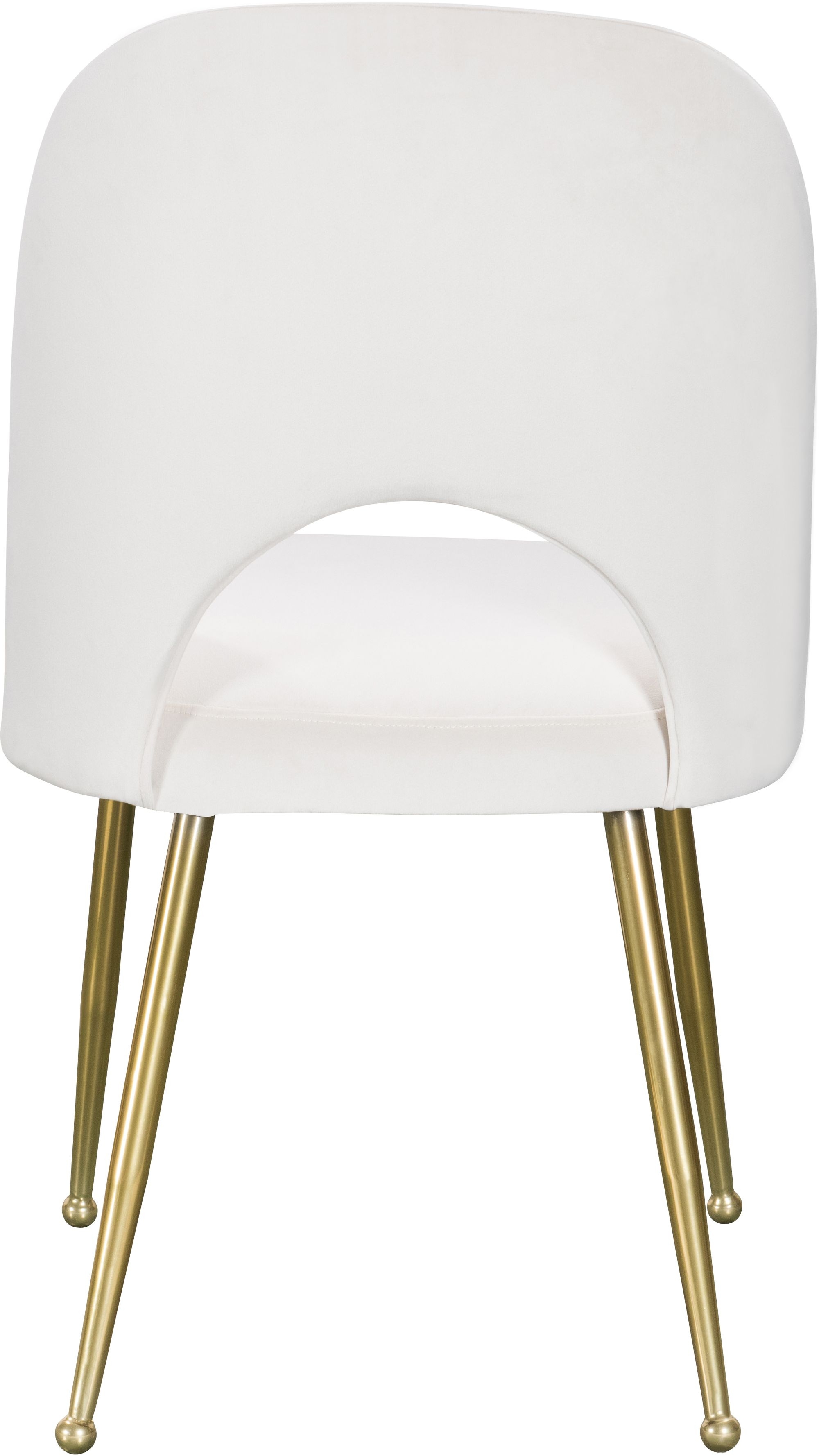 Logan Velvet Dining Chair with Brushed Gold Ball Leg Design