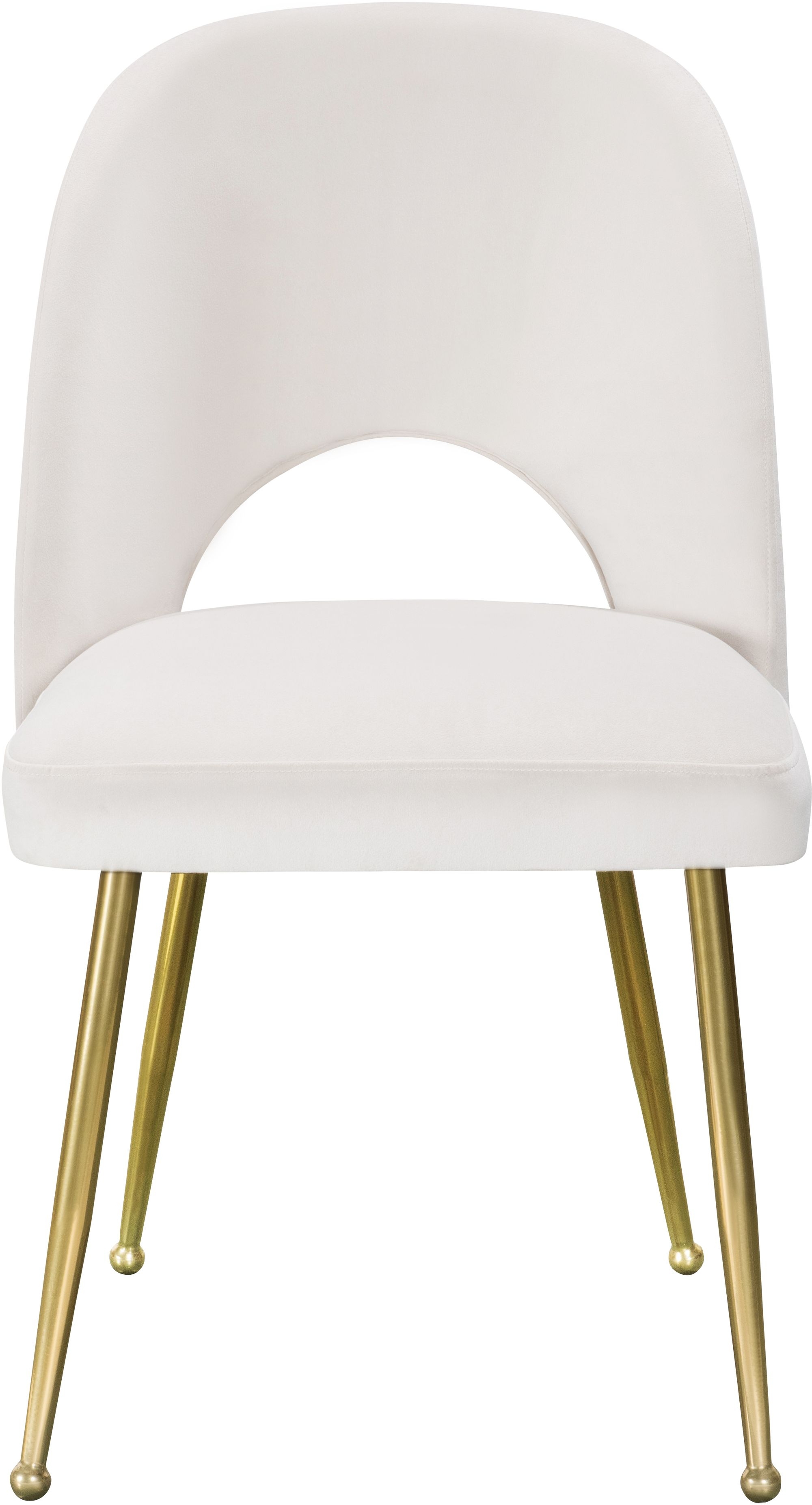 Logan Velvet Dining Chair with Brushed Gold Ball Leg Design