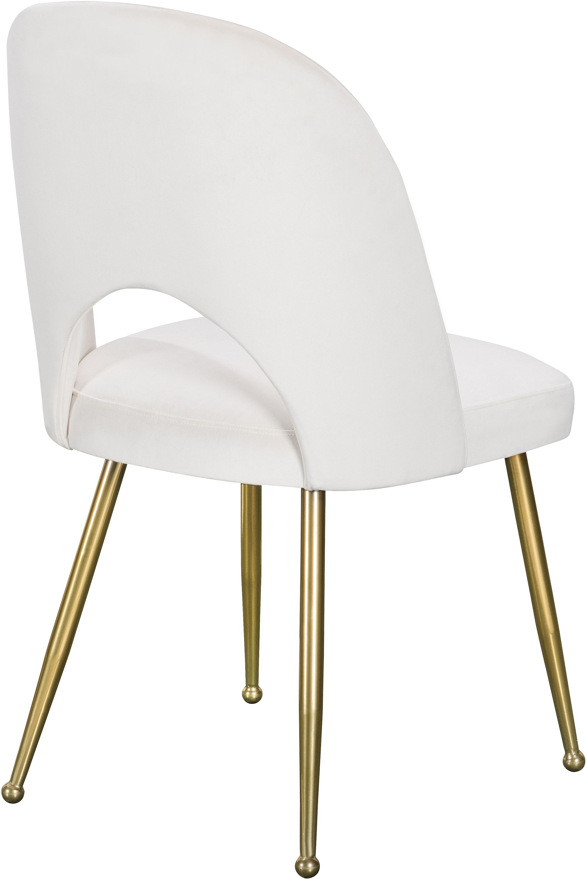 Logan Velvet Dining Chair with Brushed Gold Ball Leg Design