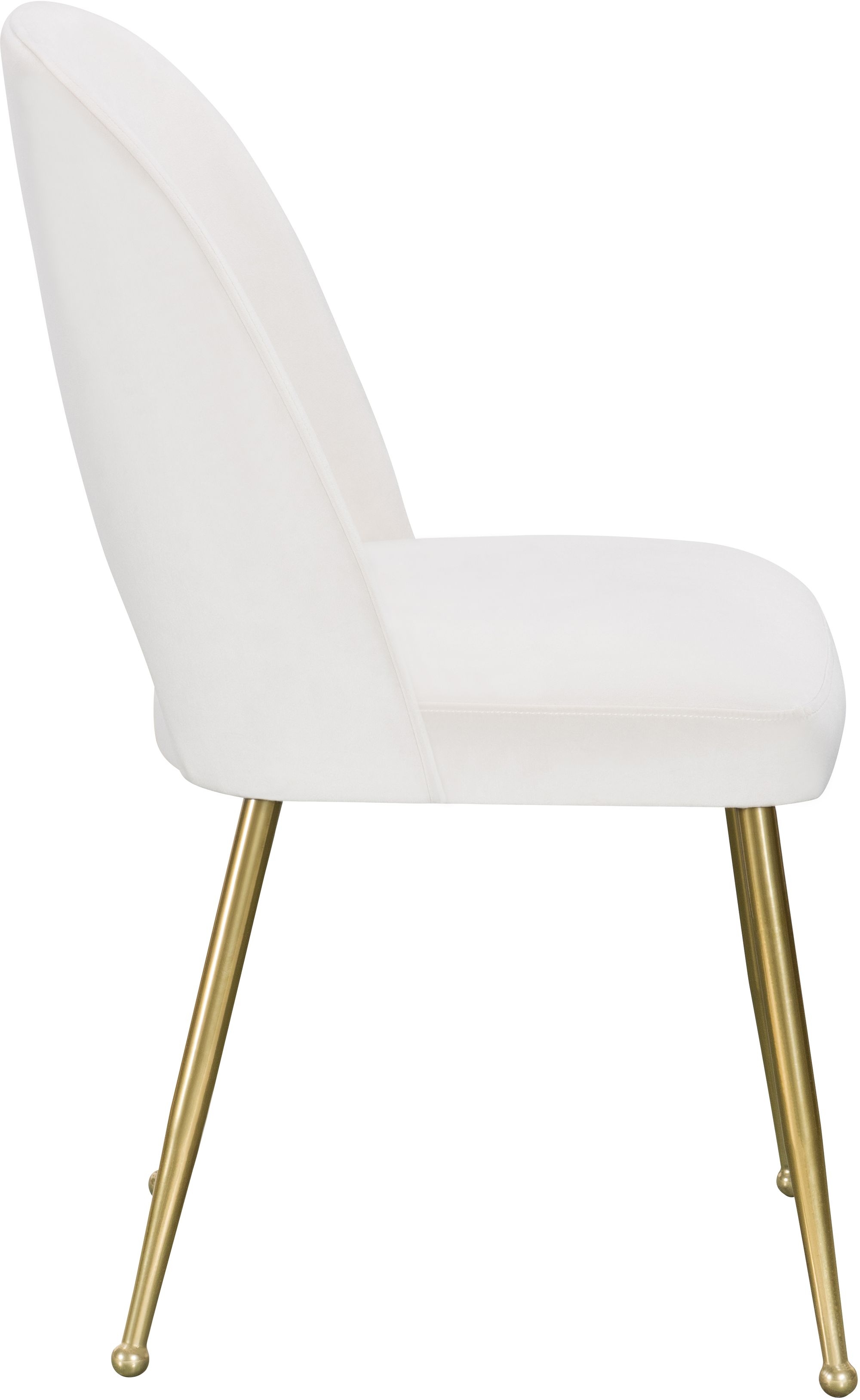 Logan Velvet Dining Chair with Brushed Gold Ball Leg Design