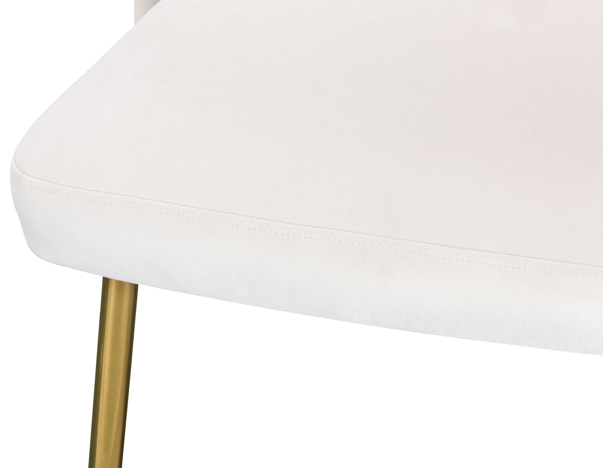 Logan Velvet Dining Chair with Brushed Gold Ball Leg Design