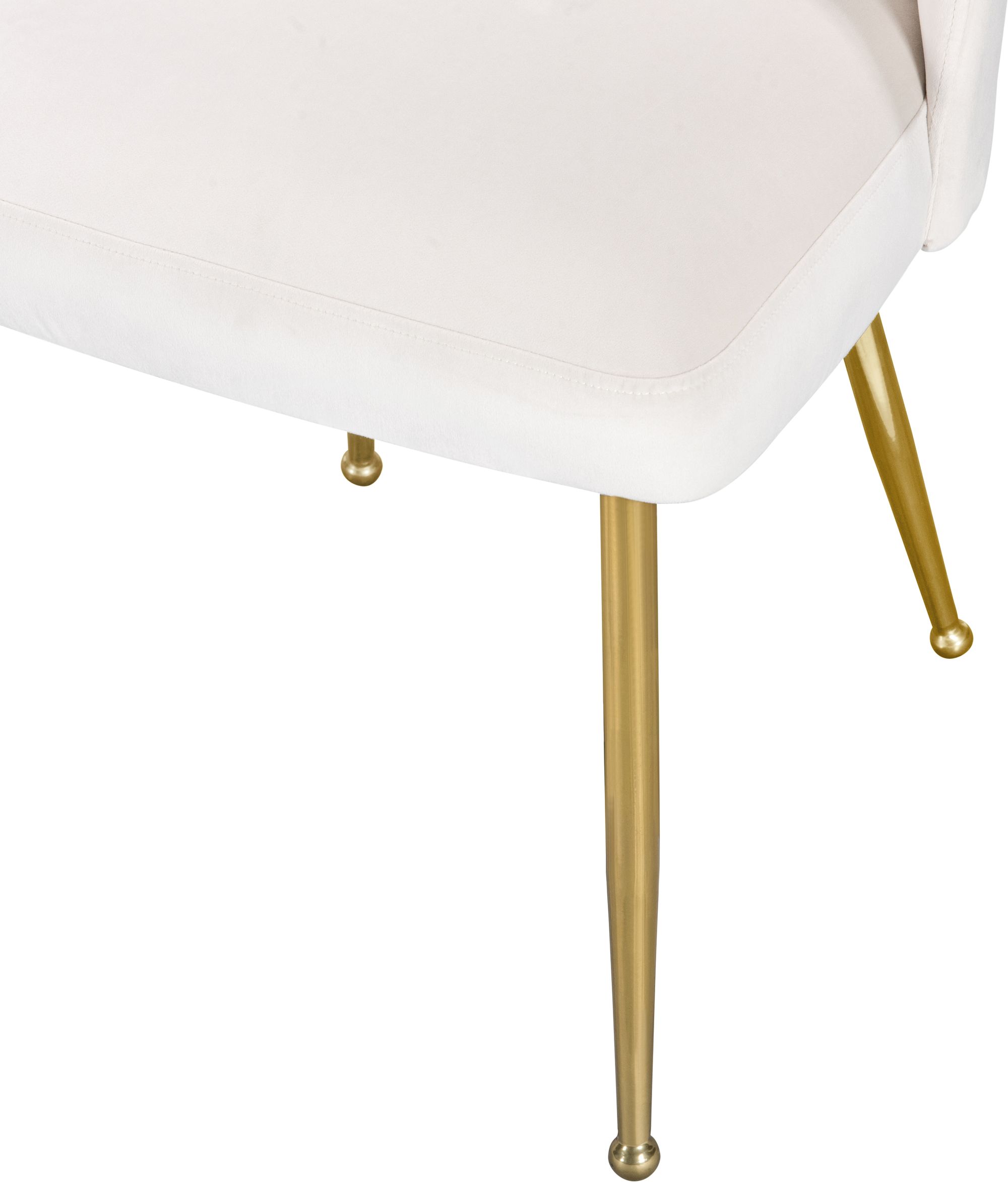 Logan Velvet Dining Chair with Brushed Gold Ball Leg Design