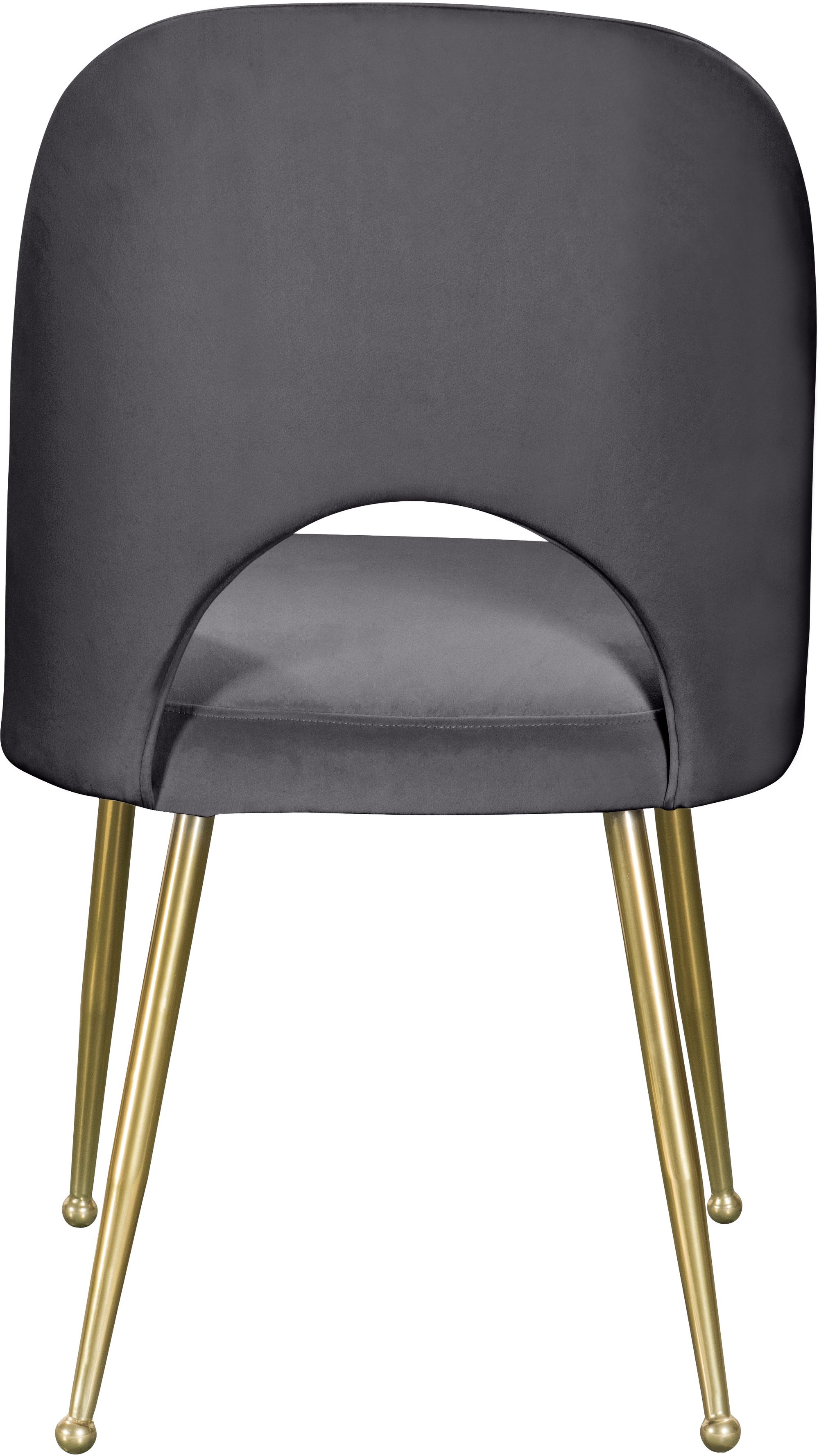 Logan Velvet Dining Chair with Brushed Gold Ball Leg Design