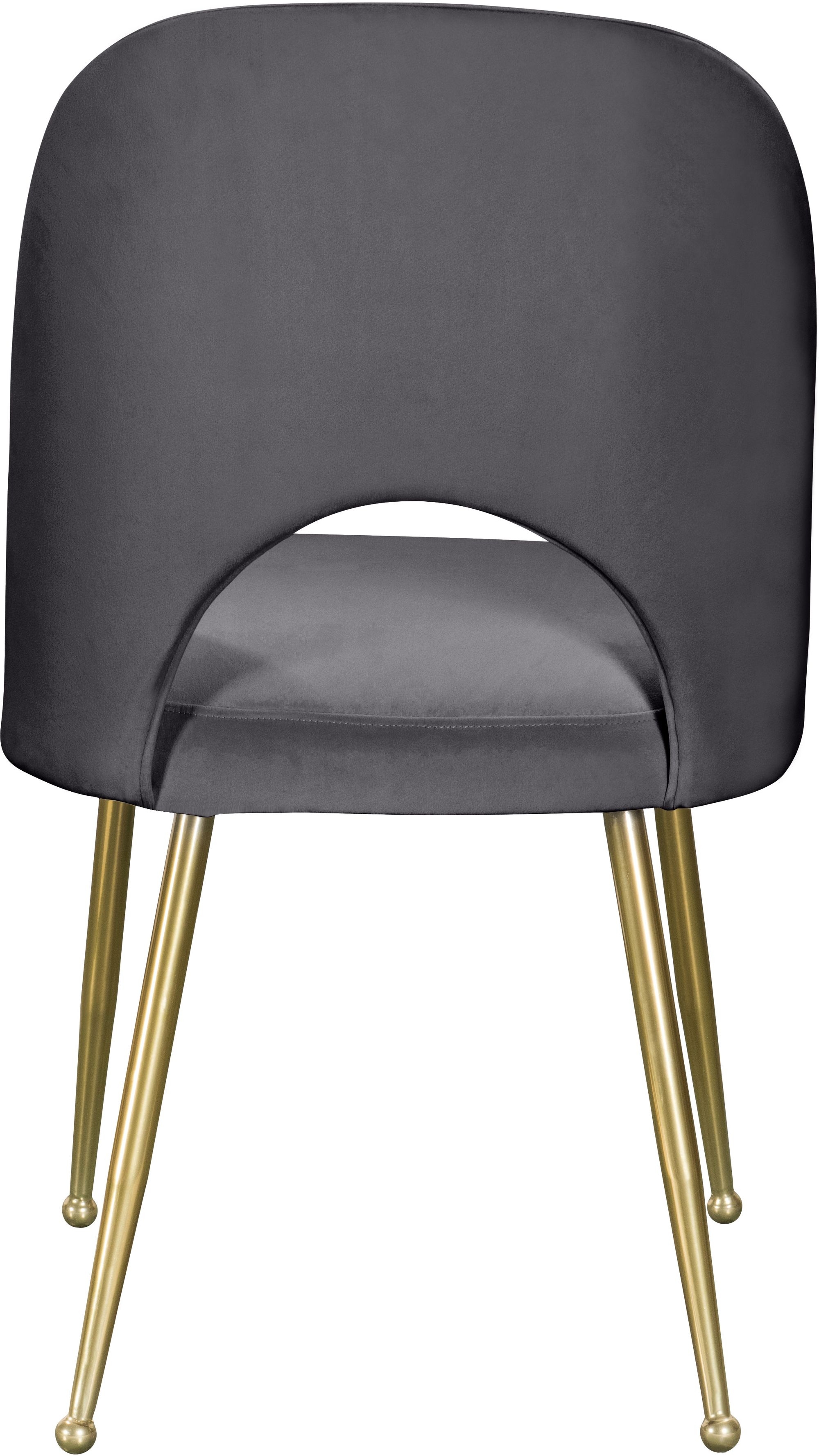 Logan Velvet Dining Chair with Brushed Gold Ball Leg Design