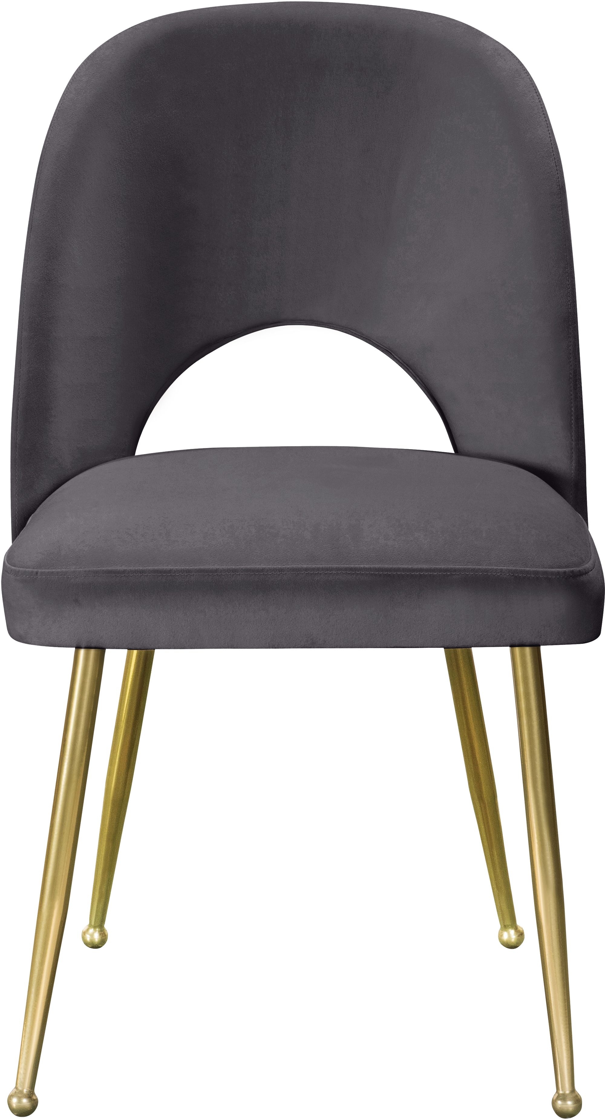 Logan Velvet Dining Chair with Brushed Gold Ball Leg Design