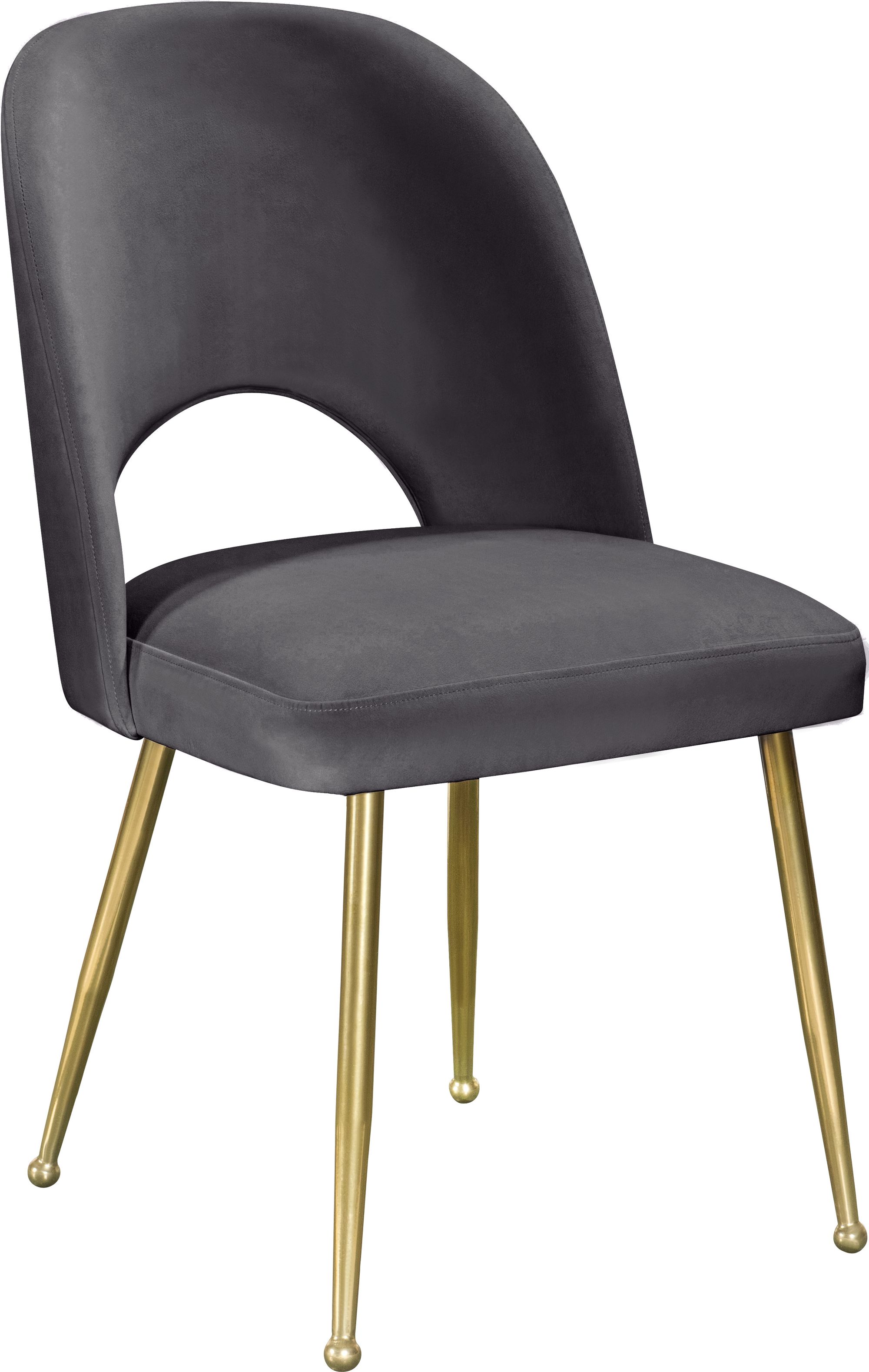 Logan Velvet Dining Chair with Brushed Gold Ball Leg Design