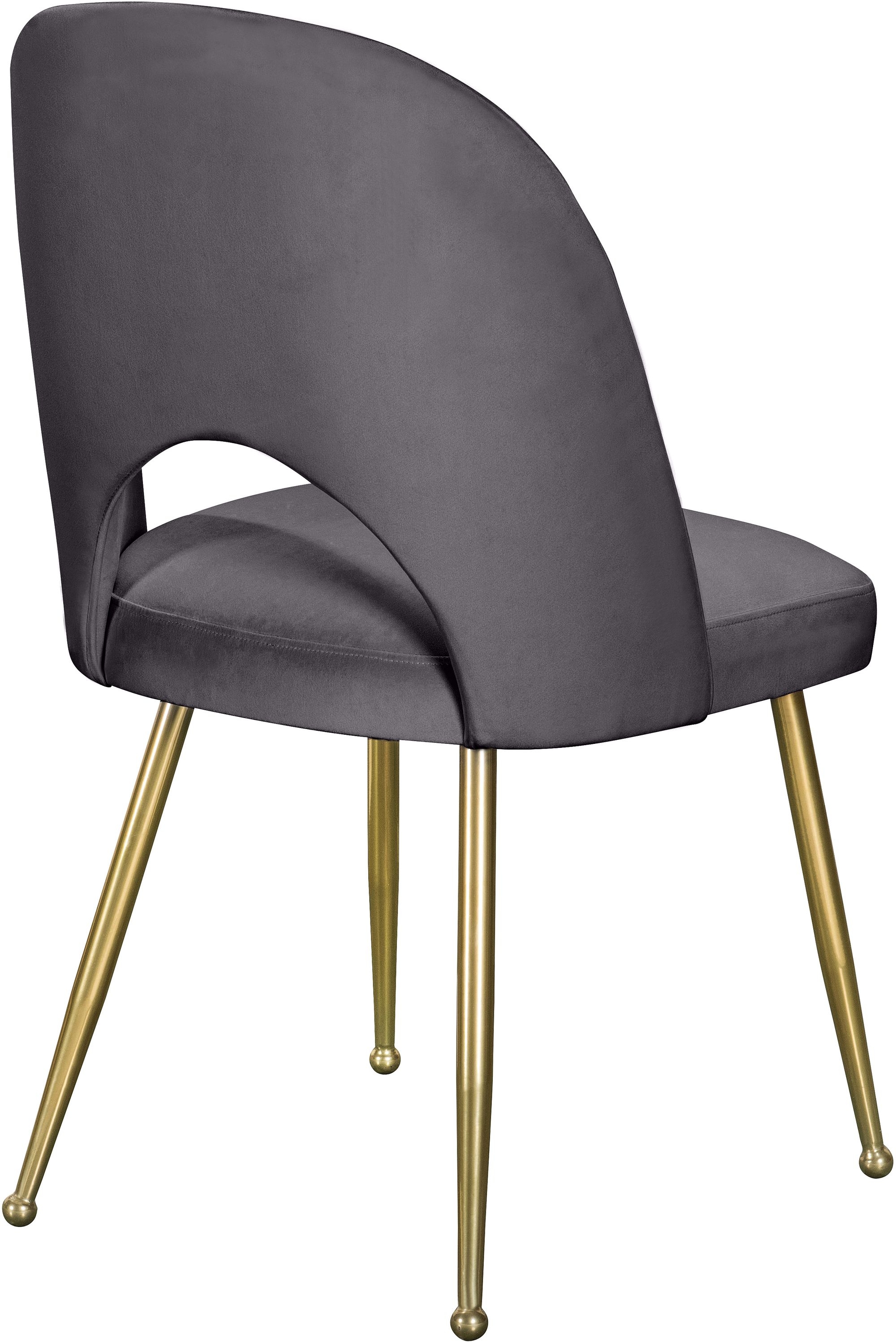 Logan Velvet Dining Chair with Brushed Gold Ball Leg Design