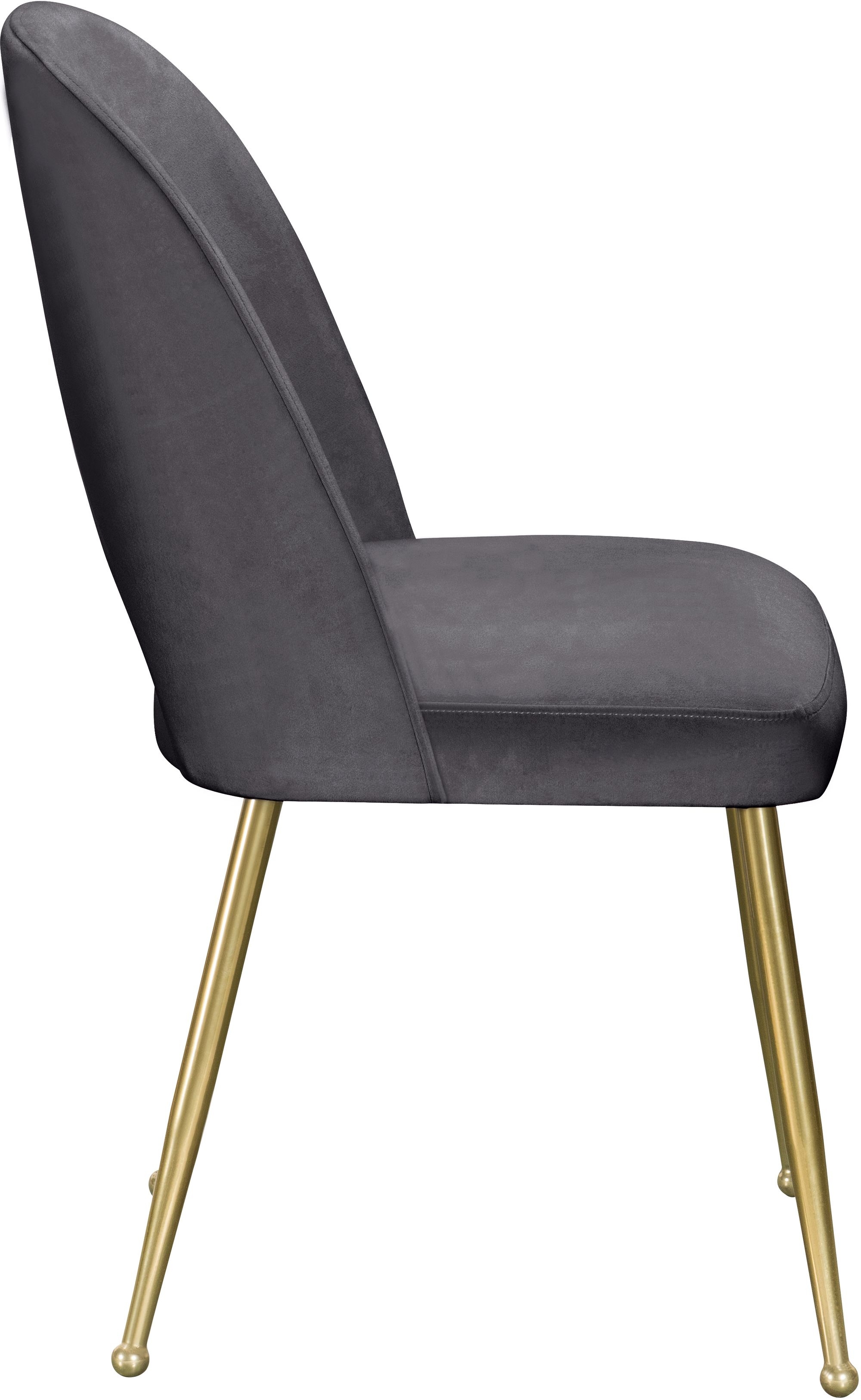 Logan Velvet Dining Chair with Brushed Gold Ball Leg Design