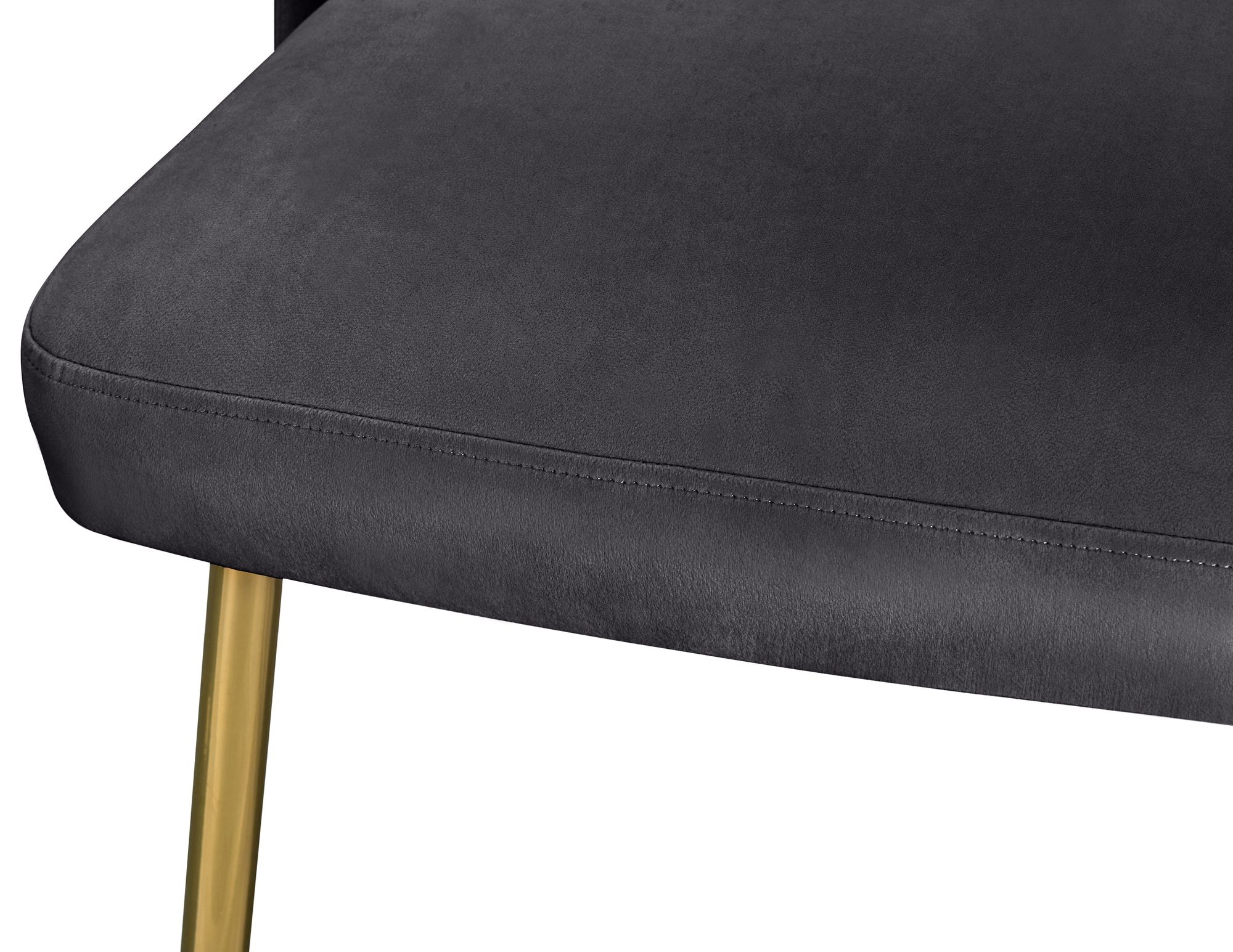 Logan Velvet Dining Chair with Brushed Gold Ball Leg Design