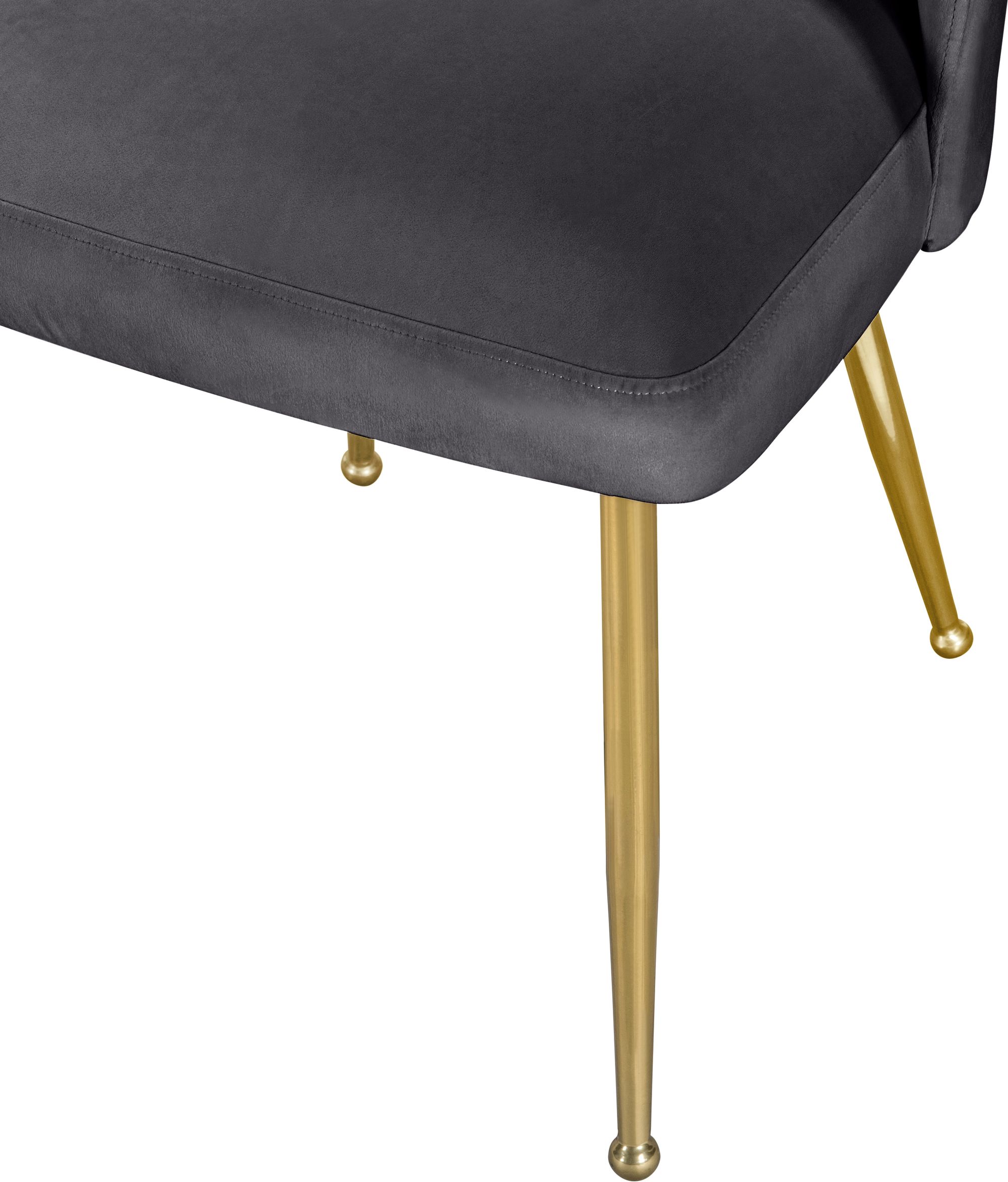 Logan Velvet Dining Chair with Brushed Gold Ball Leg Design
