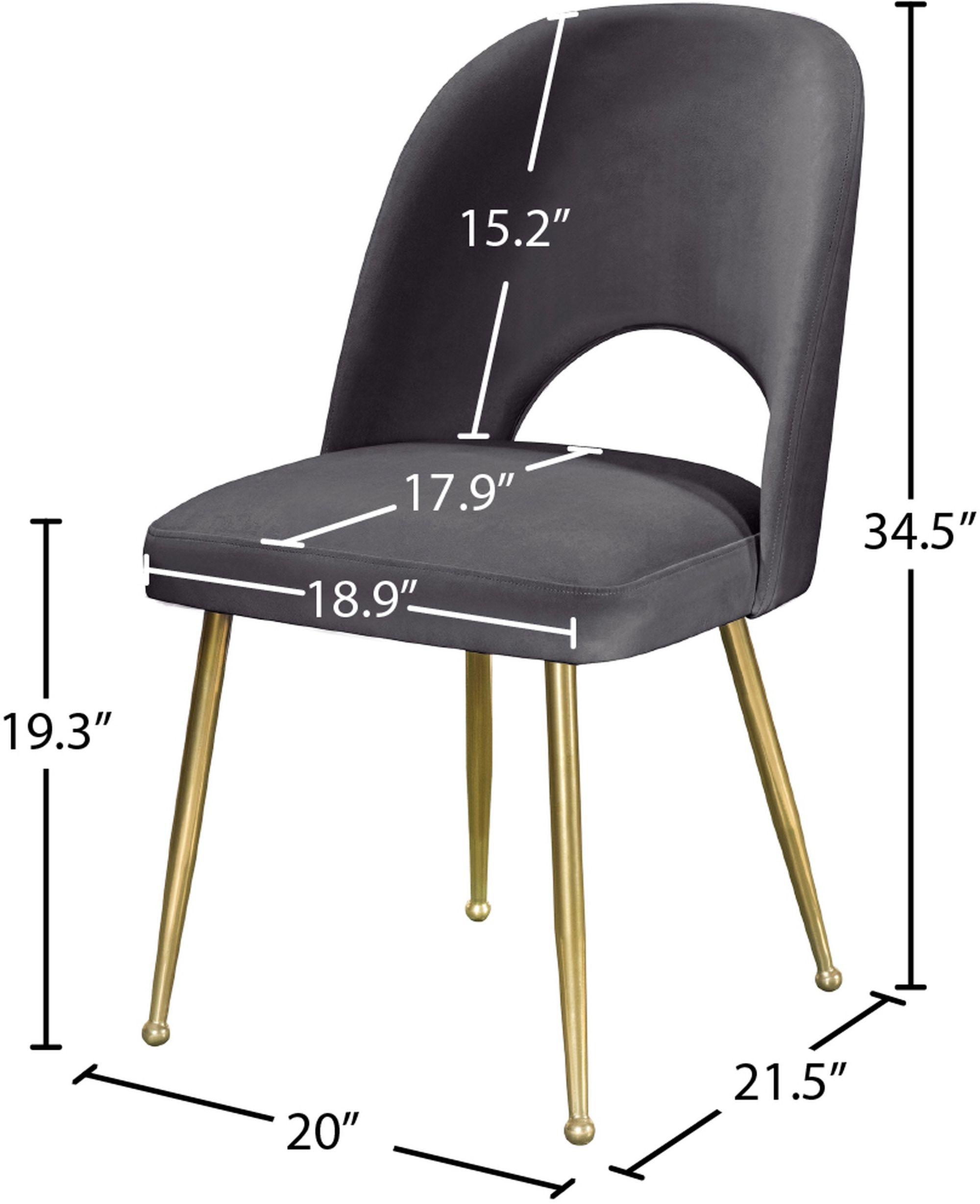 Logan Velvet Dining Chair with Brushed Gold Ball Leg Design