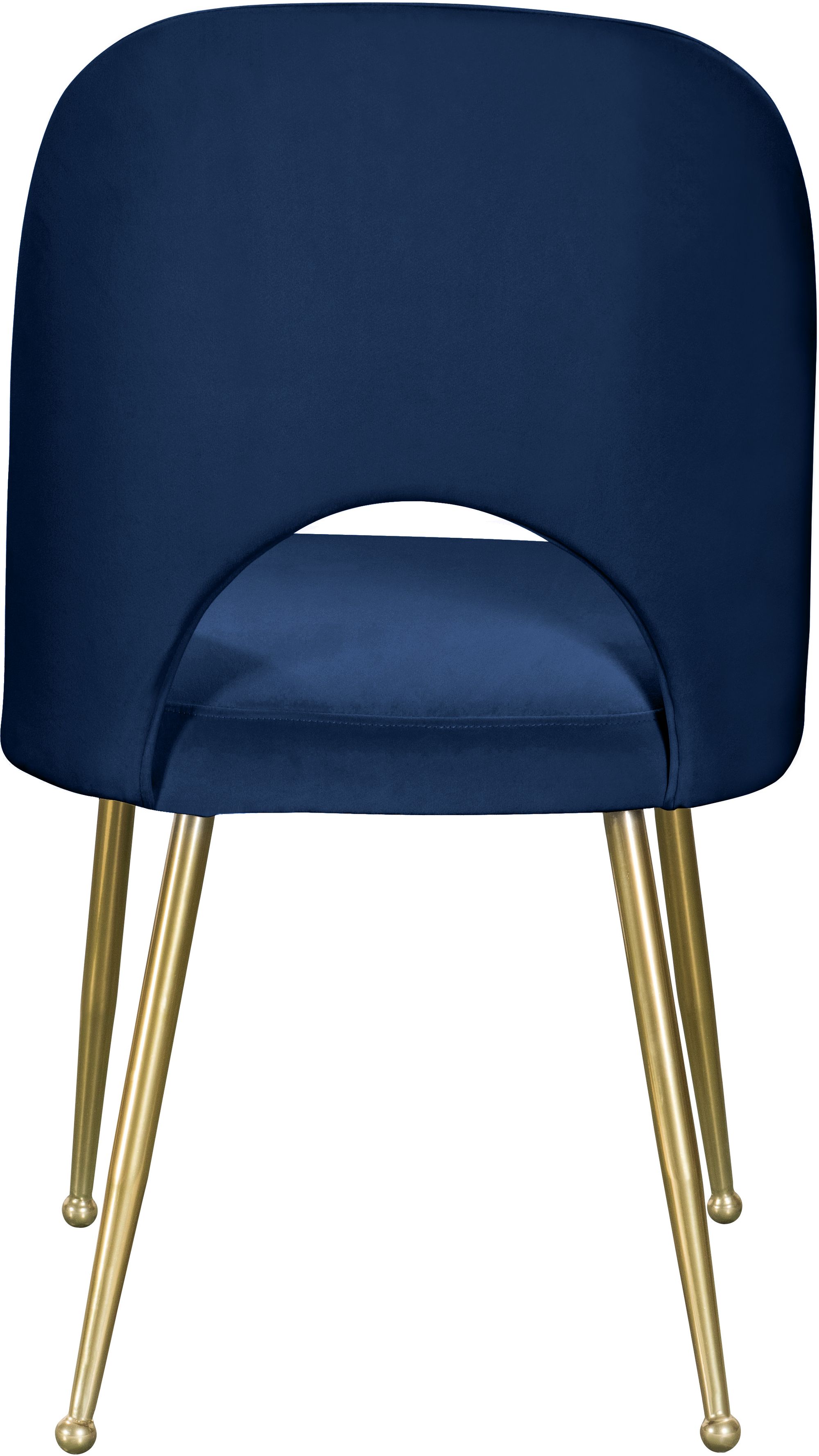 Logan Velvet Dining Chair with Brushed Gold Ball Leg Design