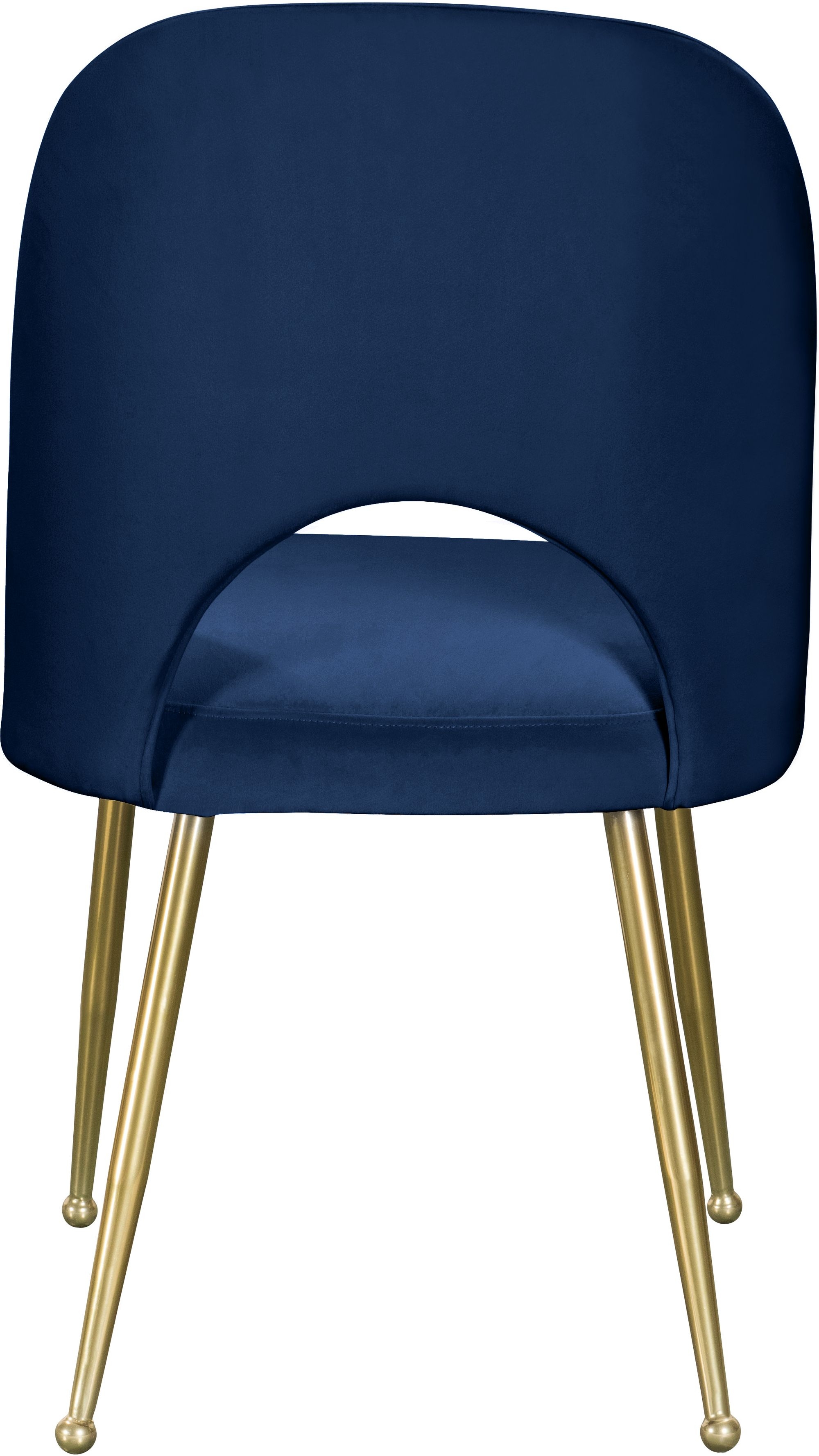 Logan Velvet Dining Chair with Brushed Gold Ball Leg Design