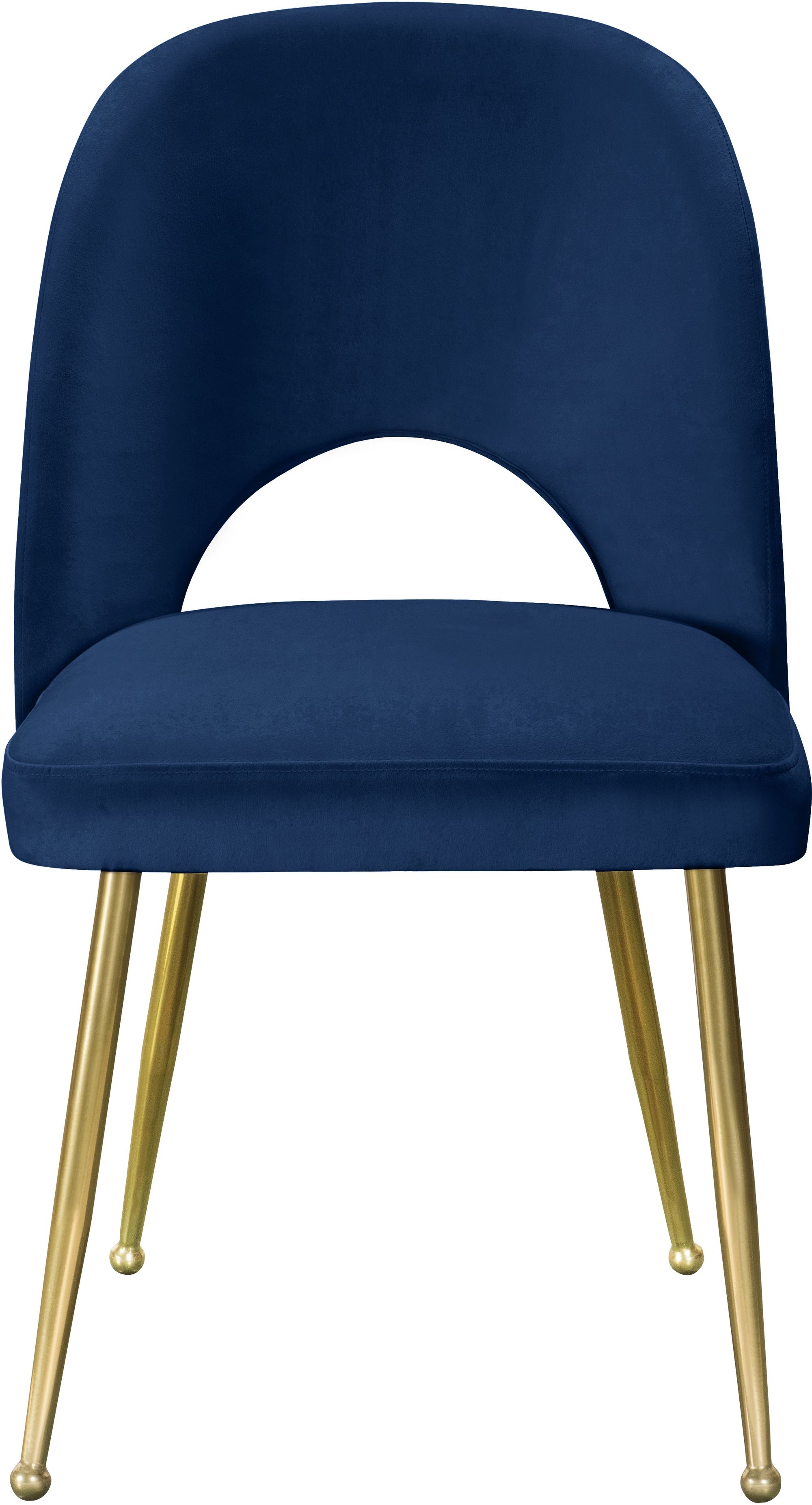 Logan Velvet Dining Chair with Brushed Gold Ball Leg Design