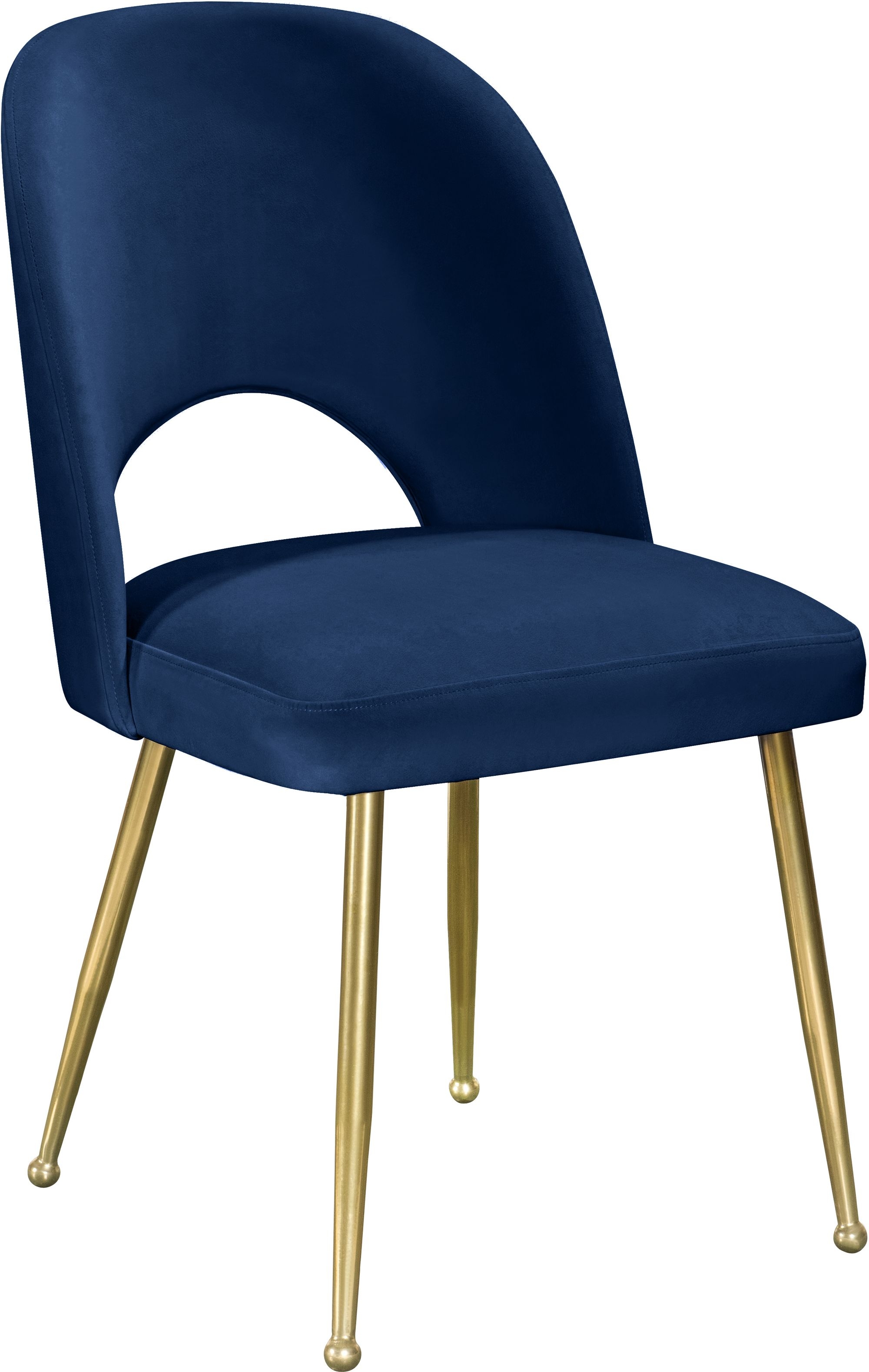 Logan Velvet Dining Chair with Brushed Gold Ball Leg Design