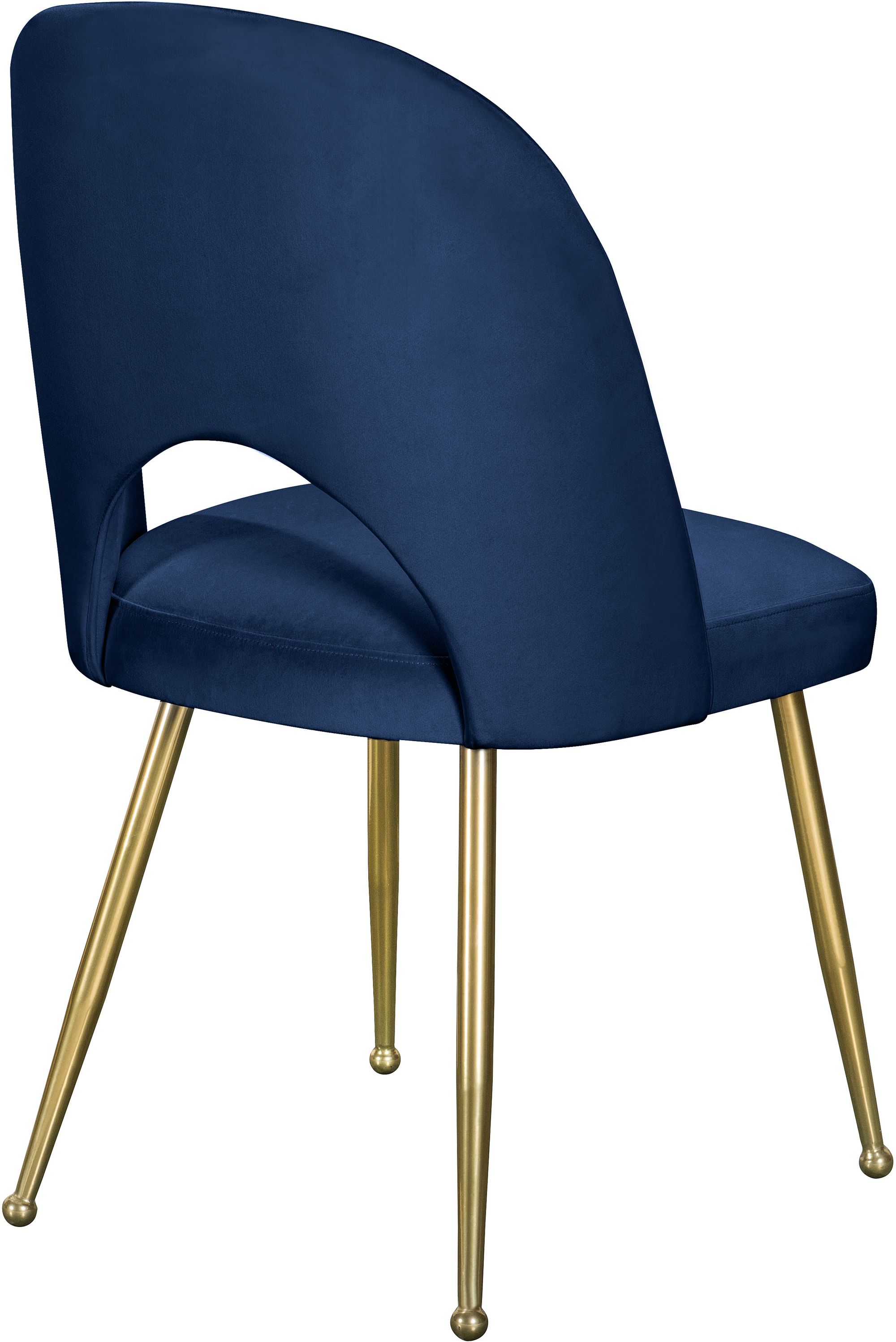 Logan Velvet Dining Chair with Brushed Gold Ball Leg Design