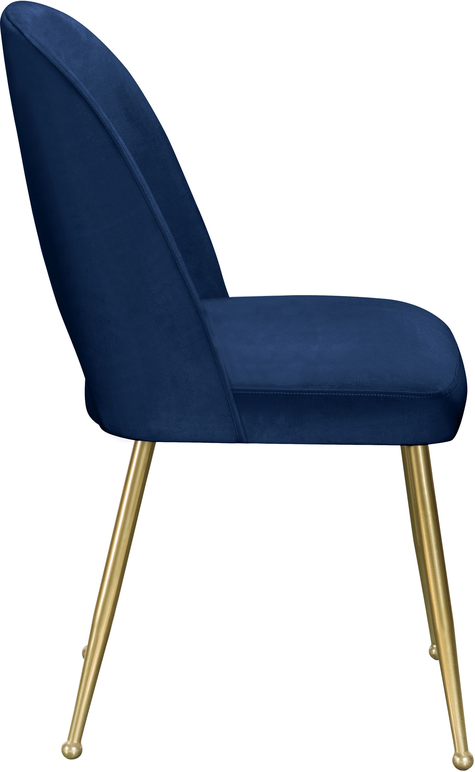 Logan Velvet Dining Chair with Brushed Gold Ball Leg Design
