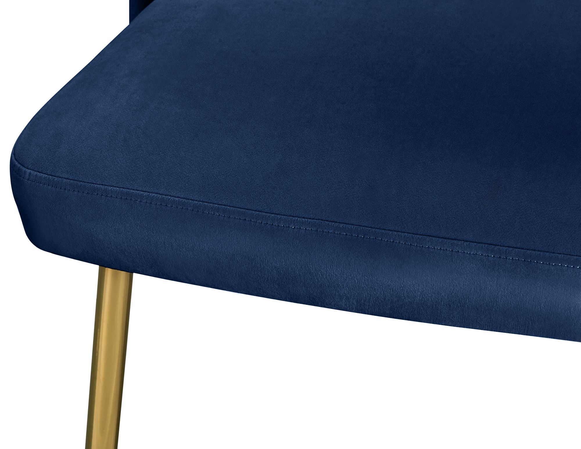 Logan Velvet Dining Chair with Brushed Gold Ball Leg Design