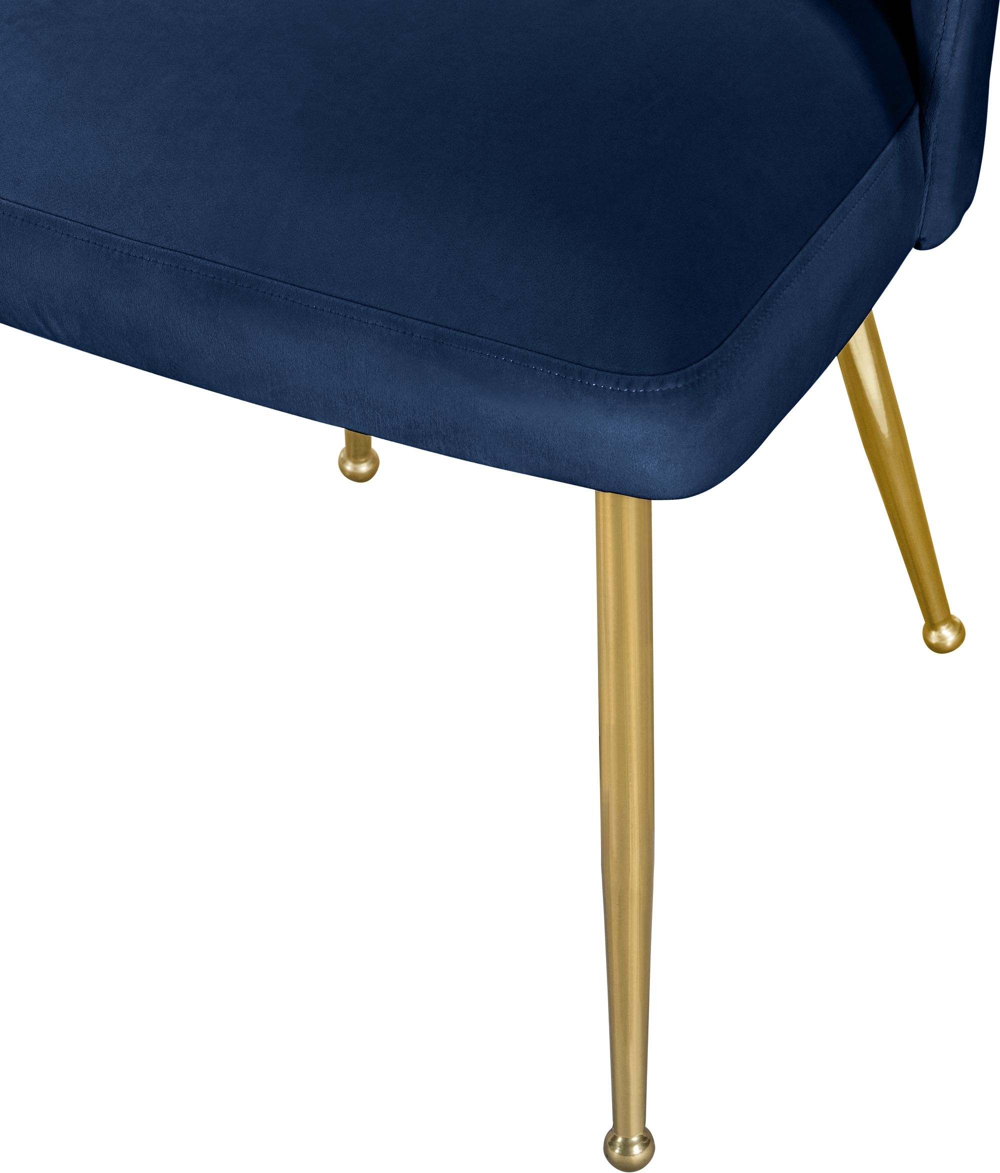 Logan Velvet Dining Chair with Brushed Gold Ball Leg Design