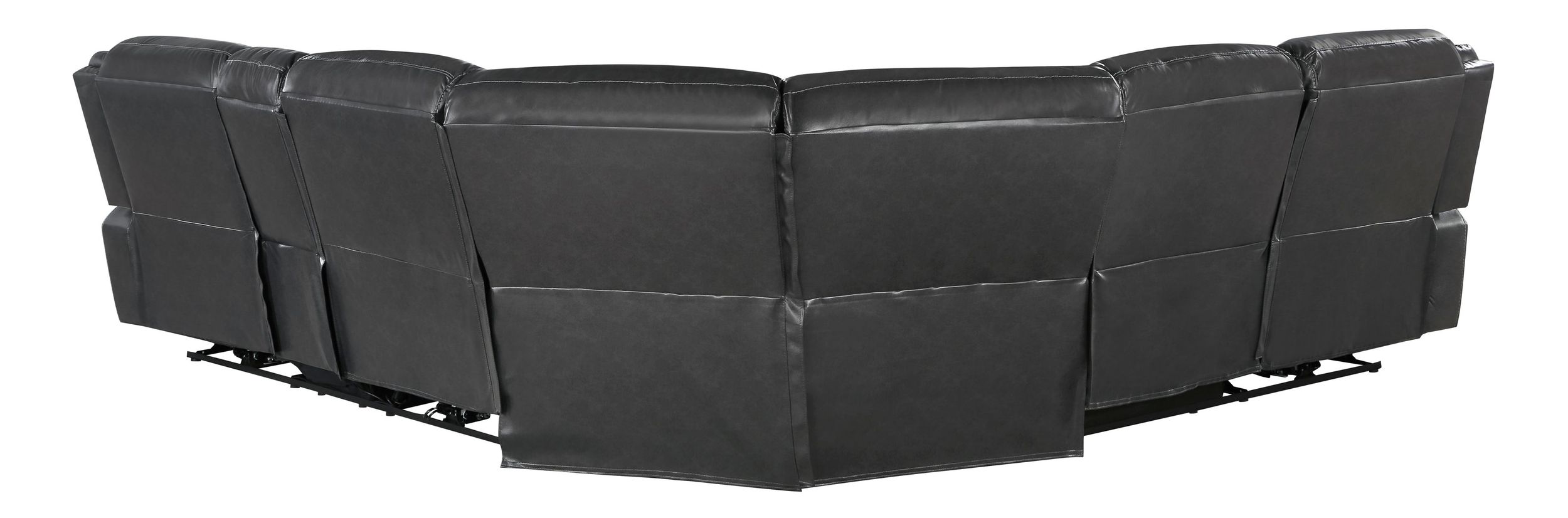Fargo Faux Leather 3‑Piece Power Reclining Sectional with Right Console