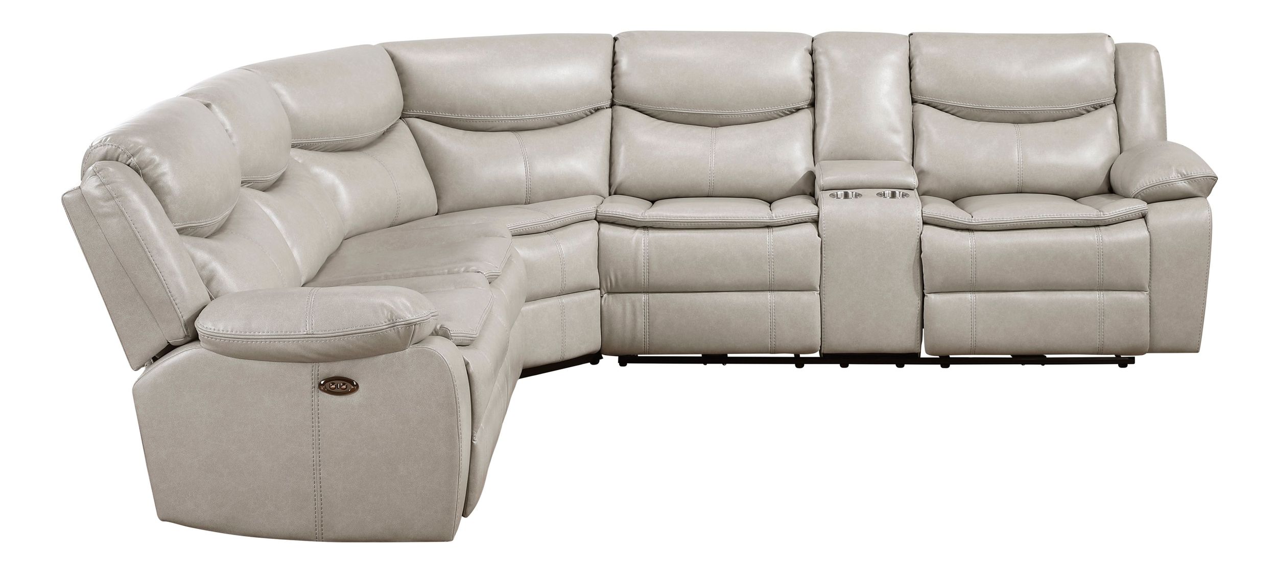 Fargo Faux Leather 3‑Piece Power Reclining Sectional with Right Console