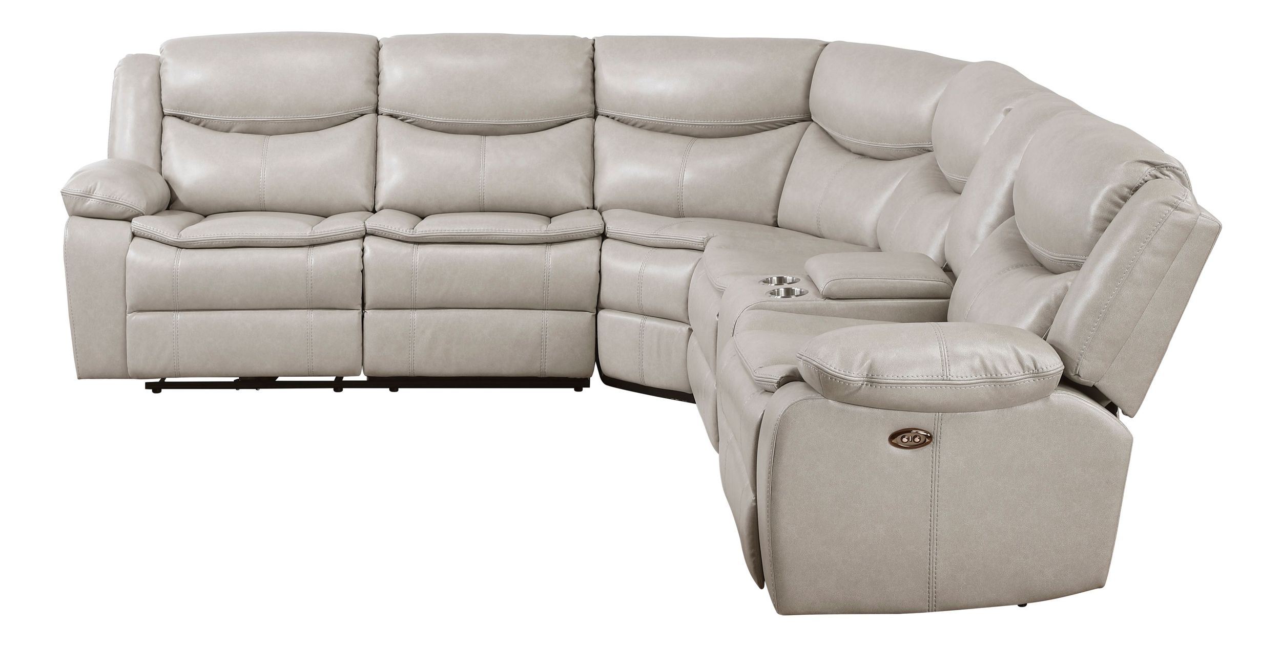 Fargo Faux Leather 3‑Piece Power Reclining Sectional with Right Console