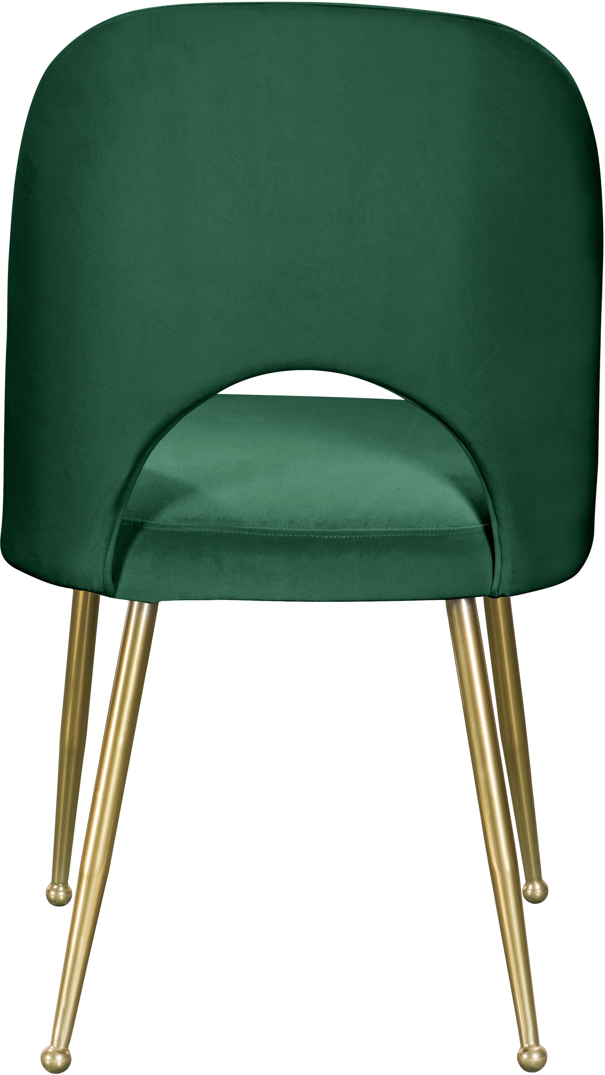 Logan Velvet Dining Chair with Brushed Gold Ball Leg Design