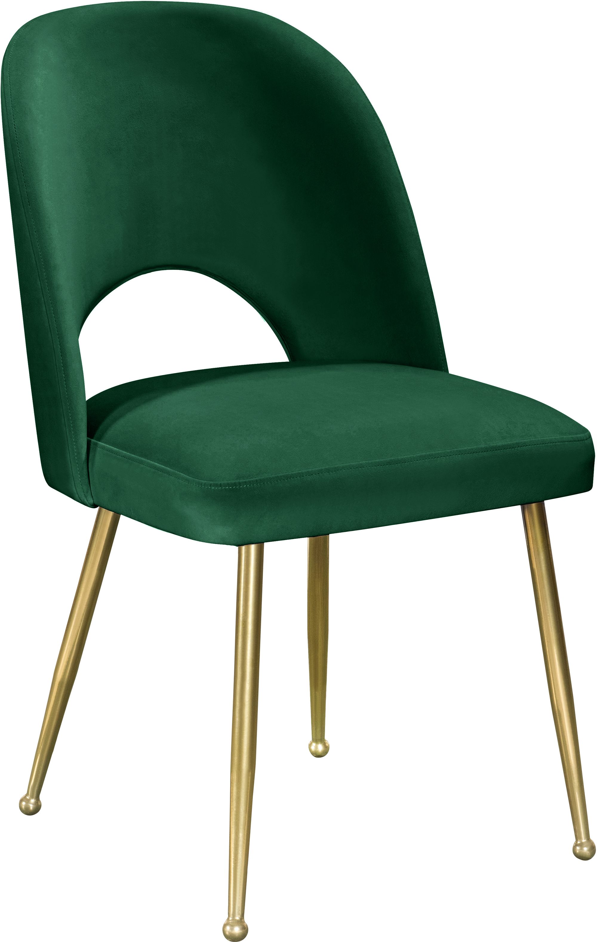 Logan Velvet Dining Chair with Brushed Gold Ball Leg Design