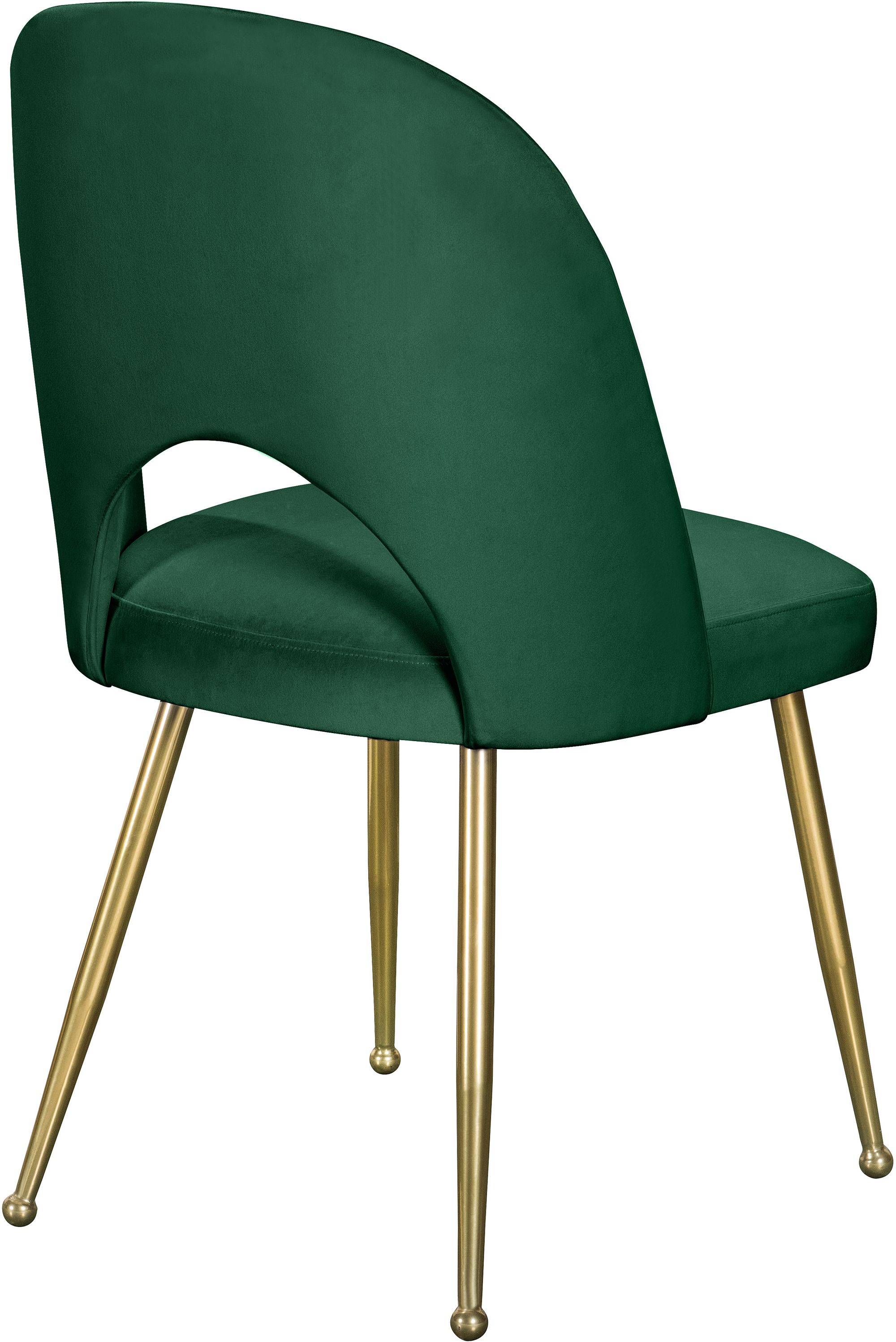Logan Velvet Dining Chair with Brushed Gold Ball Leg Design