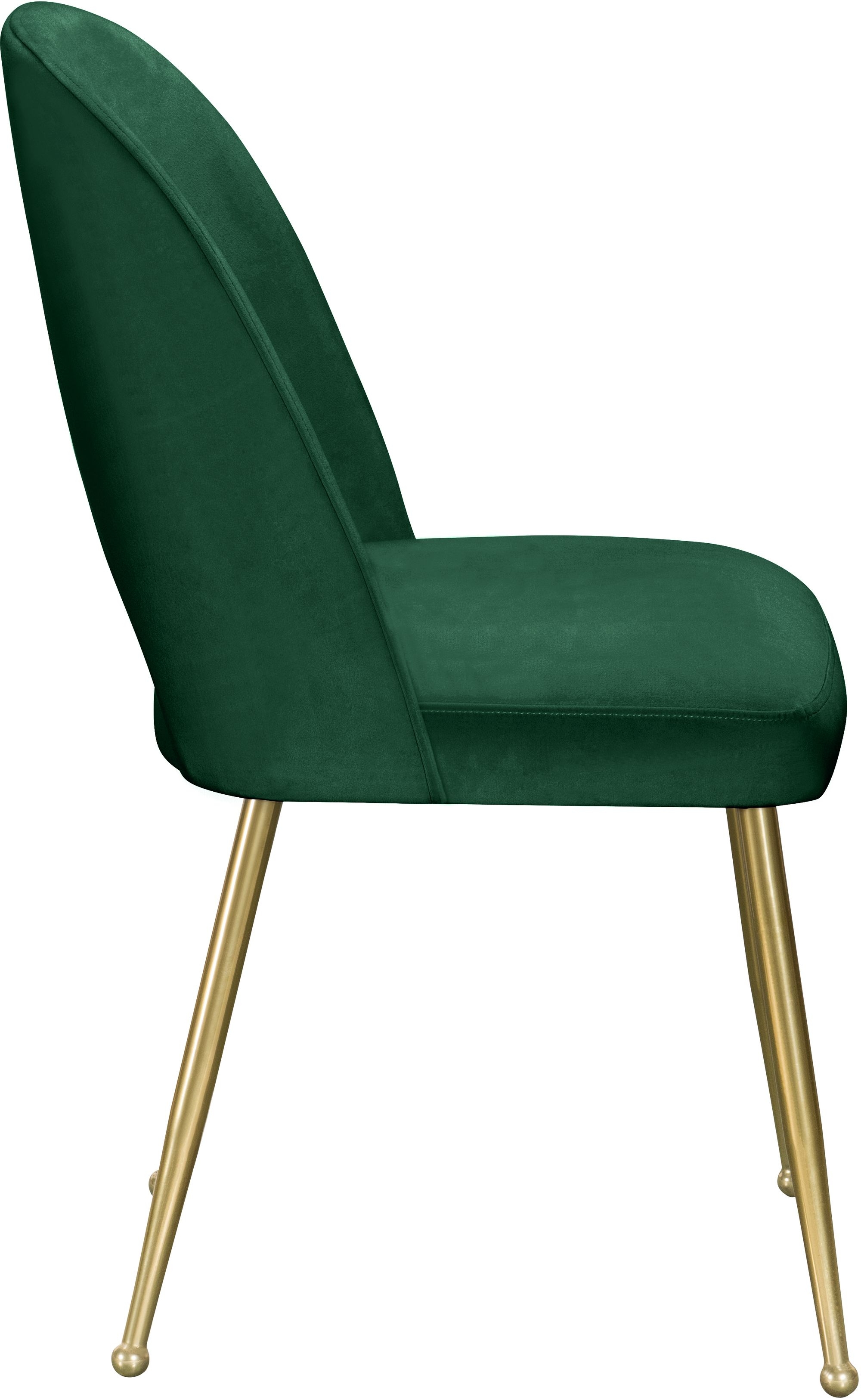 Logan Velvet Dining Chair with Brushed Gold Ball Leg Design
