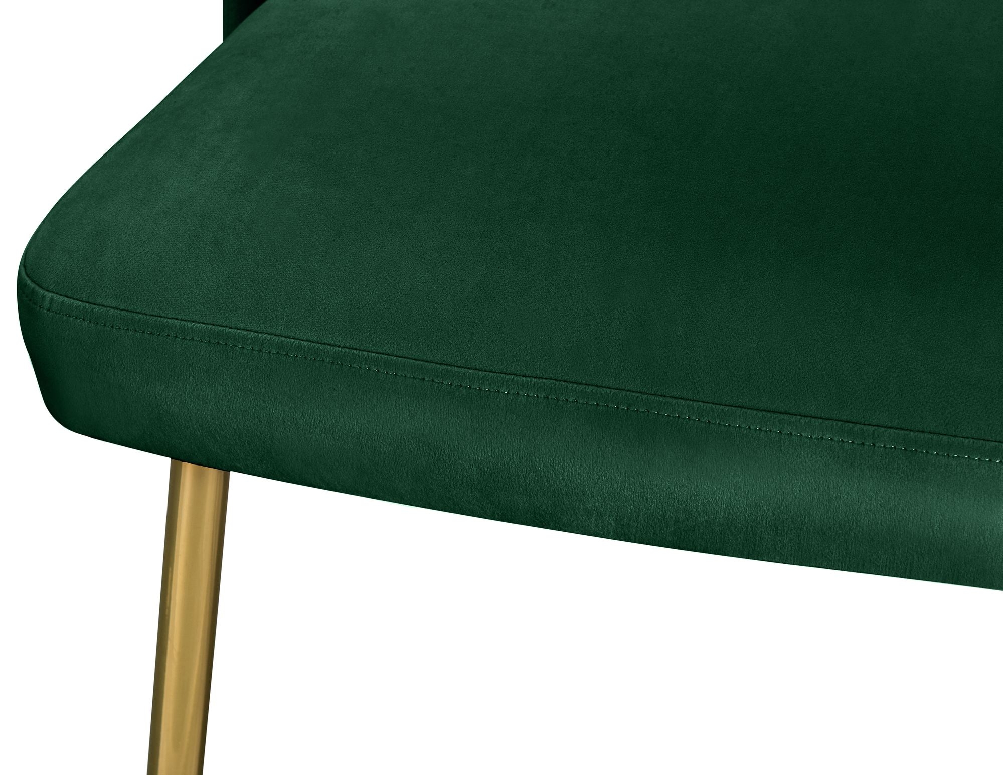 Logan Velvet Dining Chair with Brushed Gold Ball Leg Design