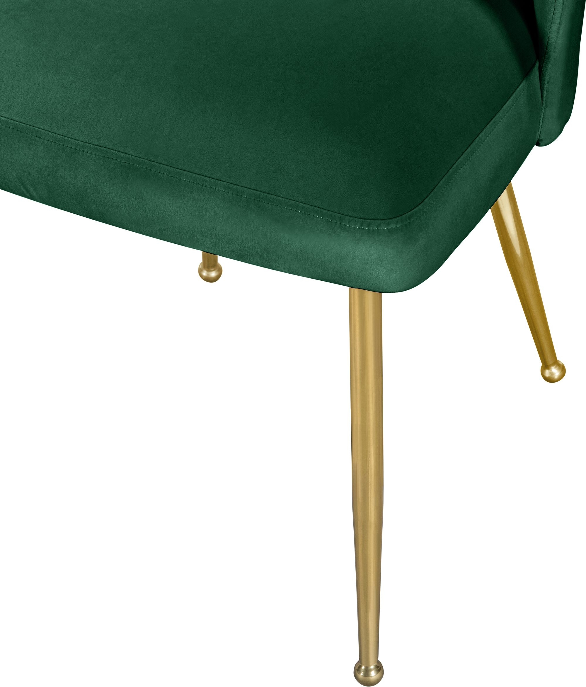 Logan Velvet Dining Chair with Brushed Gold Ball Leg Design