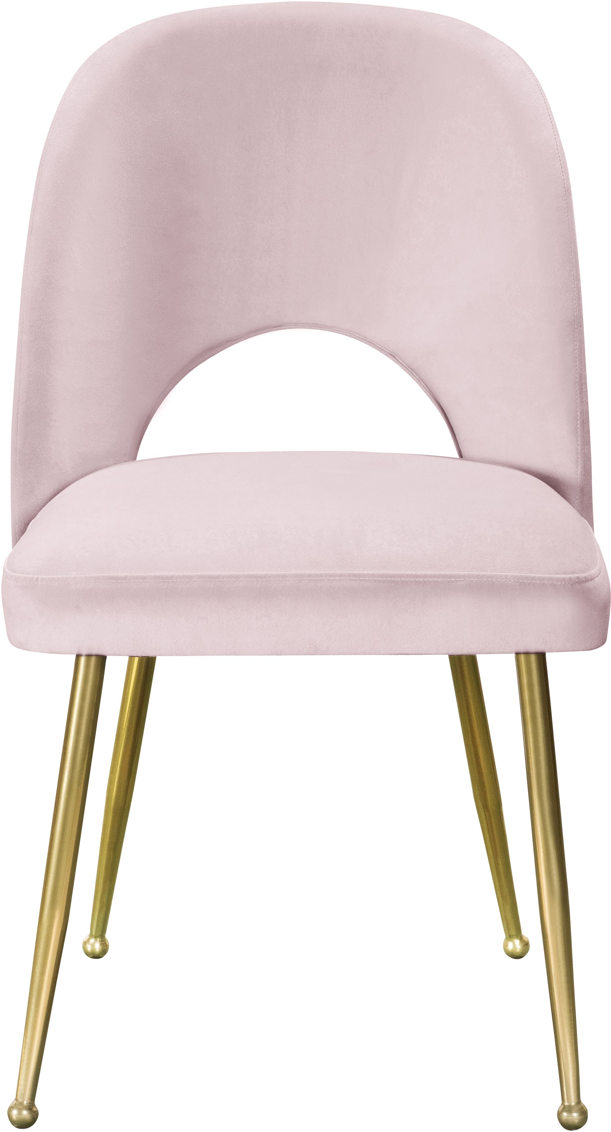 Logan Velvet Dining Chair with Brushed Gold Ball Leg Design