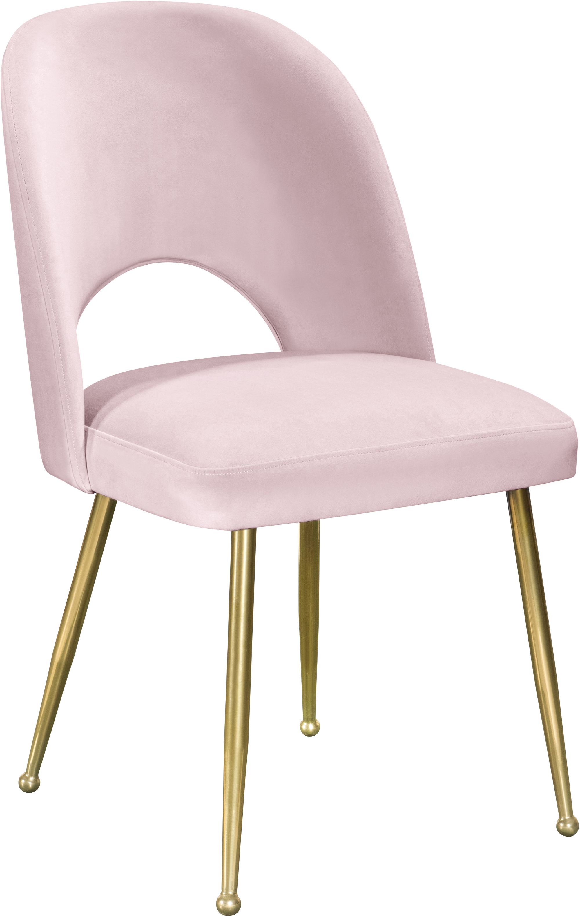 Logan Velvet Dining Chair with Brushed Gold Ball Leg Design
