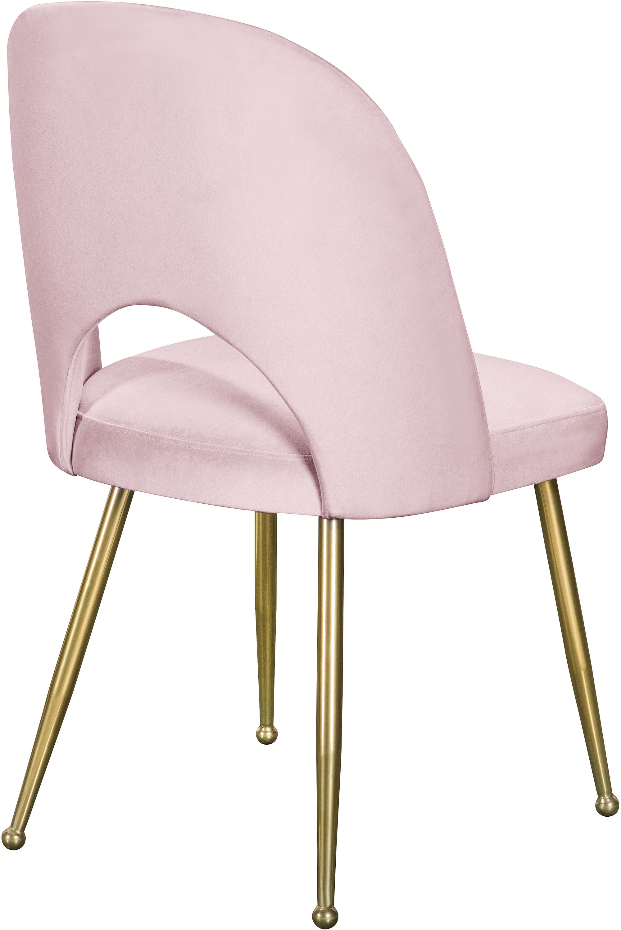 Logan Velvet Dining Chair with Brushed Gold Ball Leg Design