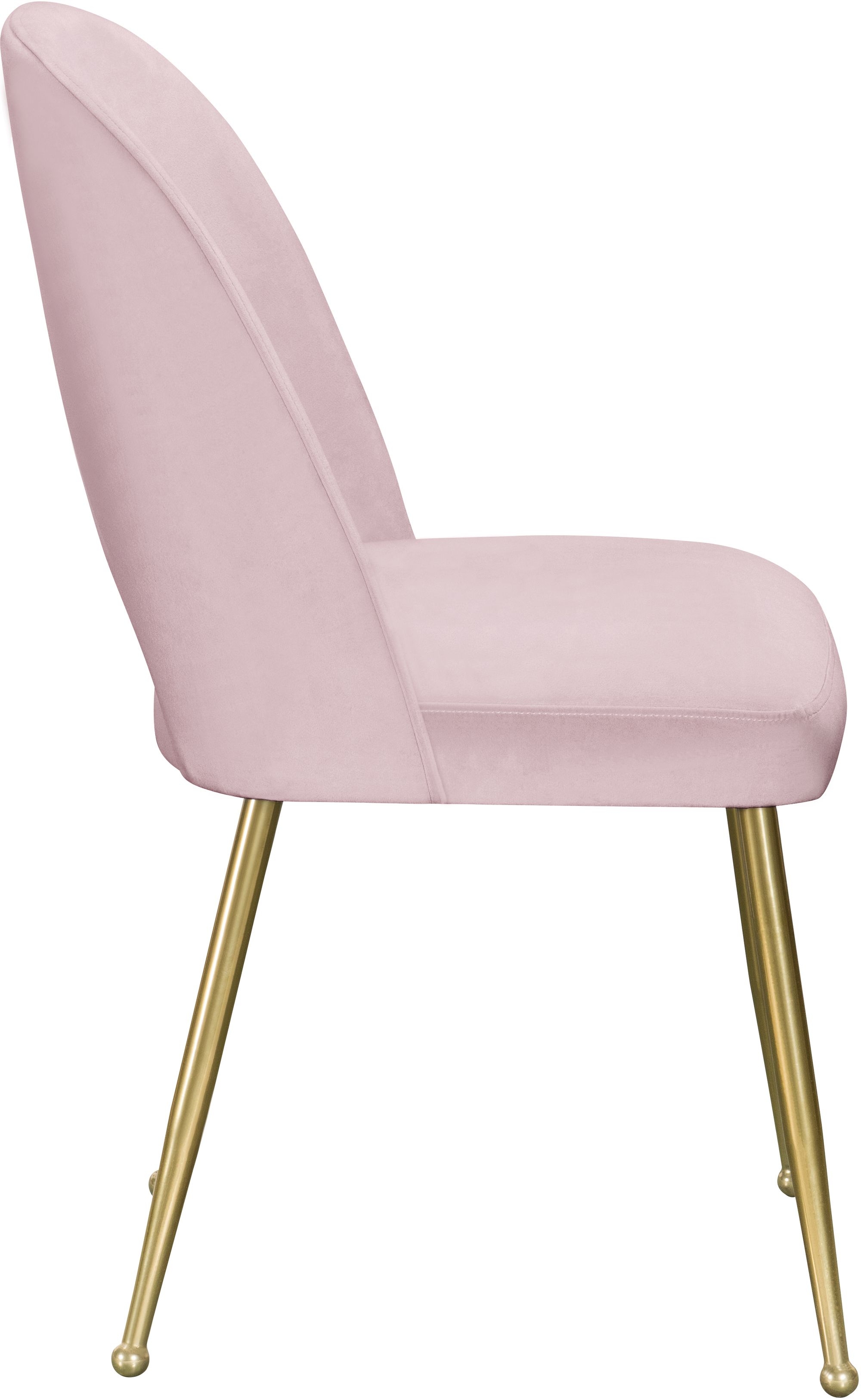 Logan Velvet Dining Chair with Brushed Gold Ball Leg Design